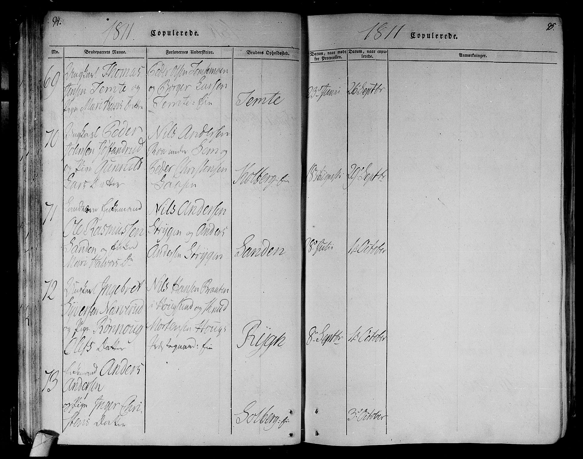 Eiker kirkebøker, AV/SAKO-A-4/F/Fa/L0010: Ministerialbok nr. I 10, 1806-1815, s. 94-95
