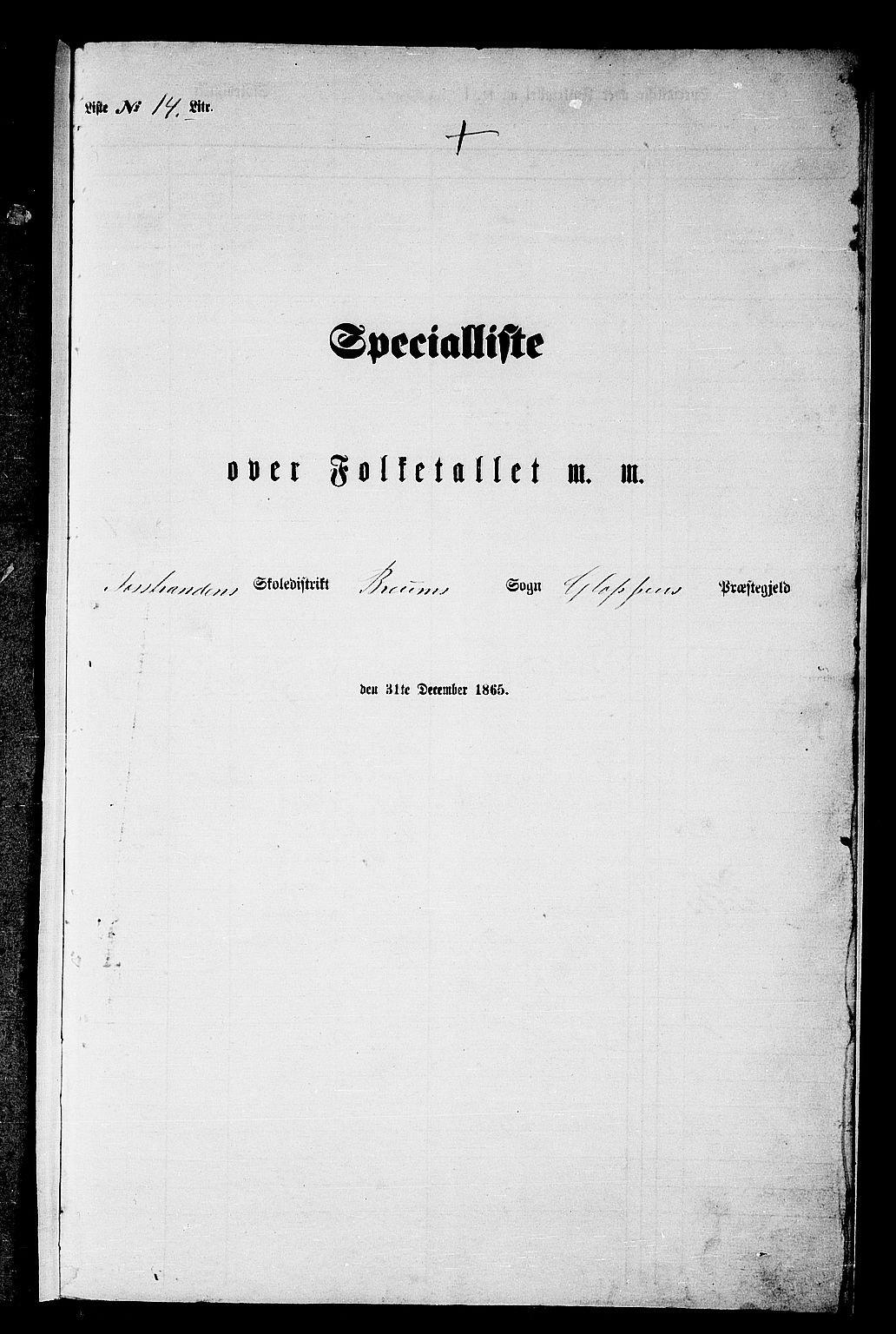 RA, Folketelling 1865 for 1445P Gloppen prestegjeld, 1865, s. 203