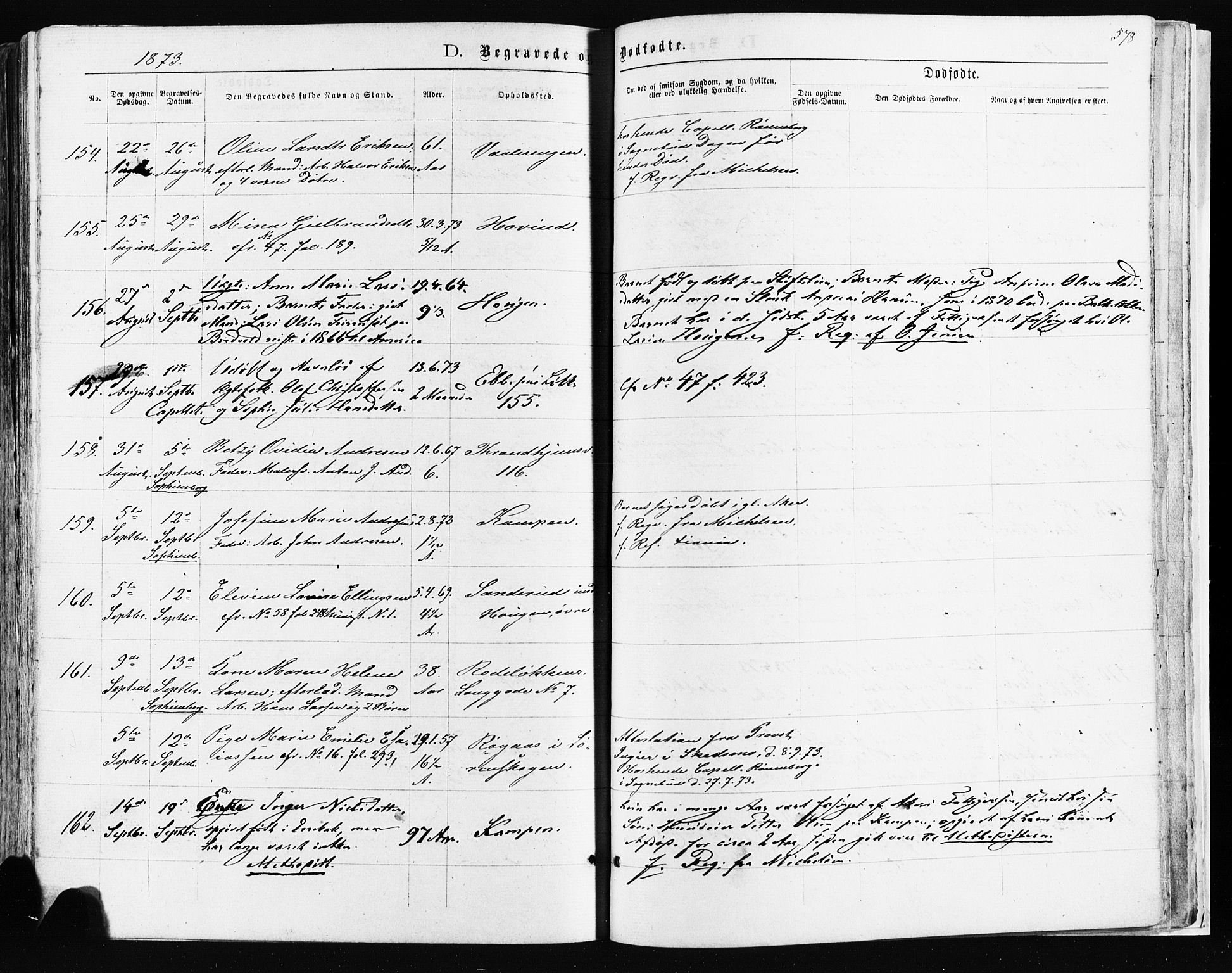 Østre Aker prestekontor Kirkebøker, AV/SAO-A-10840/F/Fa/L0003: Ministerialbok nr. I 3, 1869-1875, s. 578