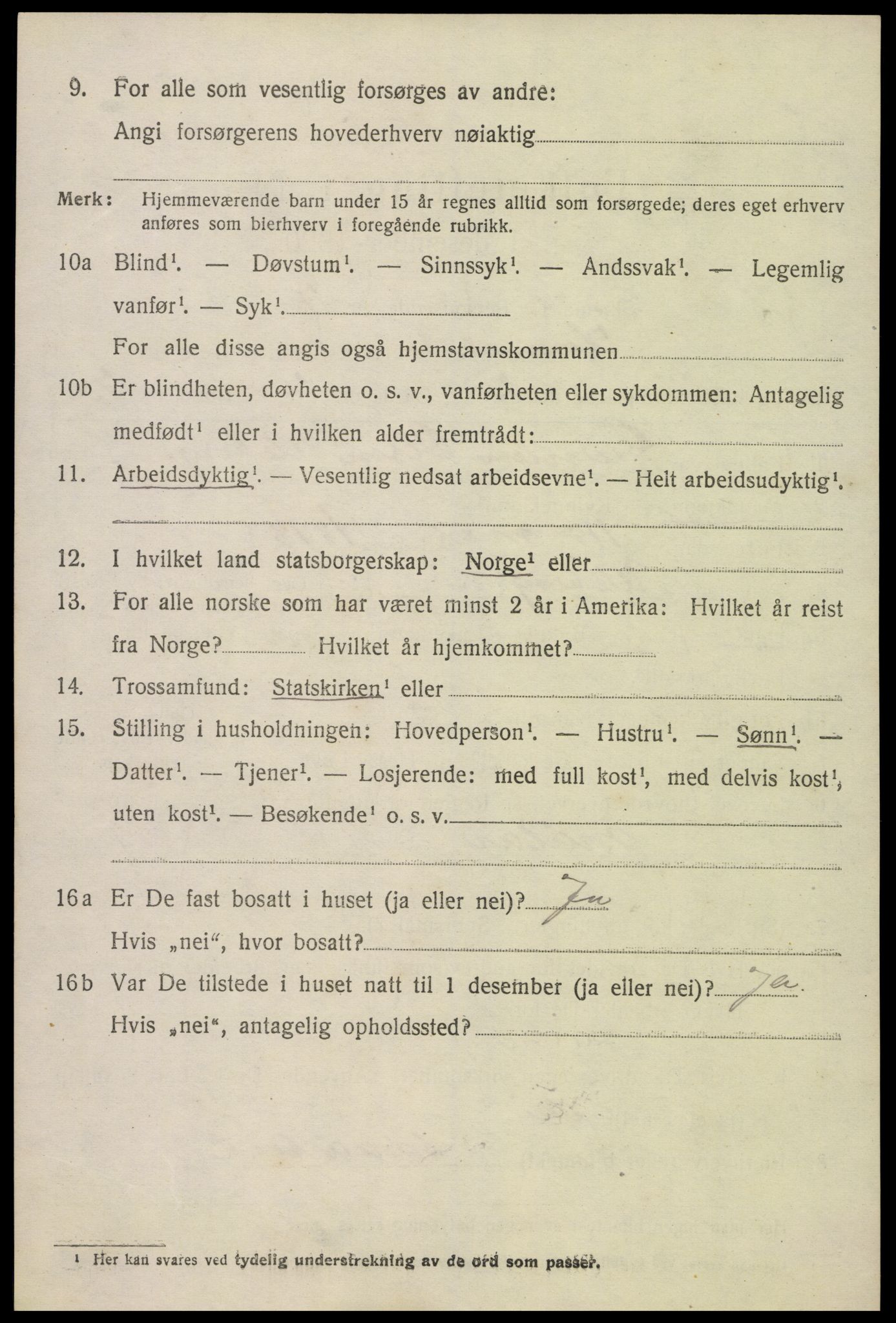 SAK, Folketelling 1920 for 0936 Hornnes herred, 1920, s. 1352