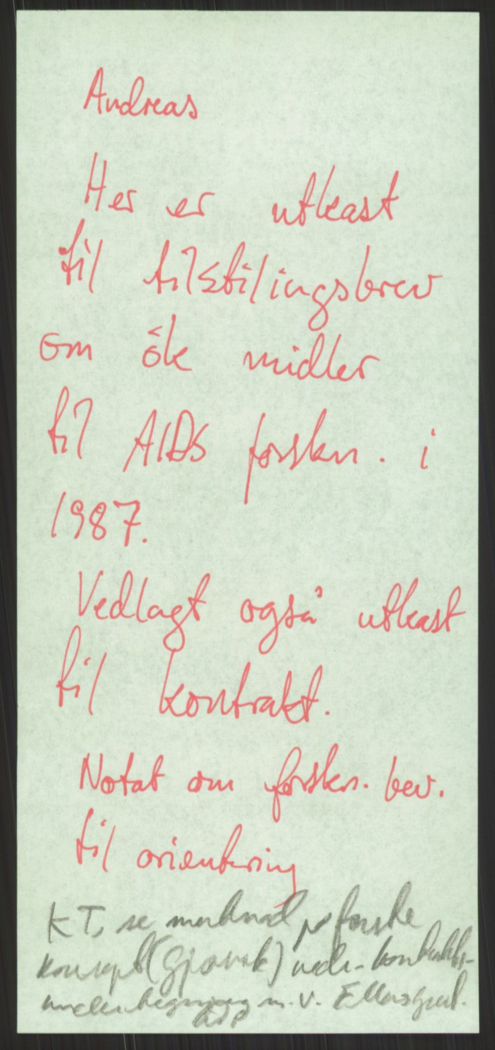 Sosialdepartementet, Administrasjons-, trygde-, plan- og helseavdelingen, AV/RA-S-6179/D/L2240/0004: -- / 619 Diverse. HIV/AIDS, 1987, s. 47