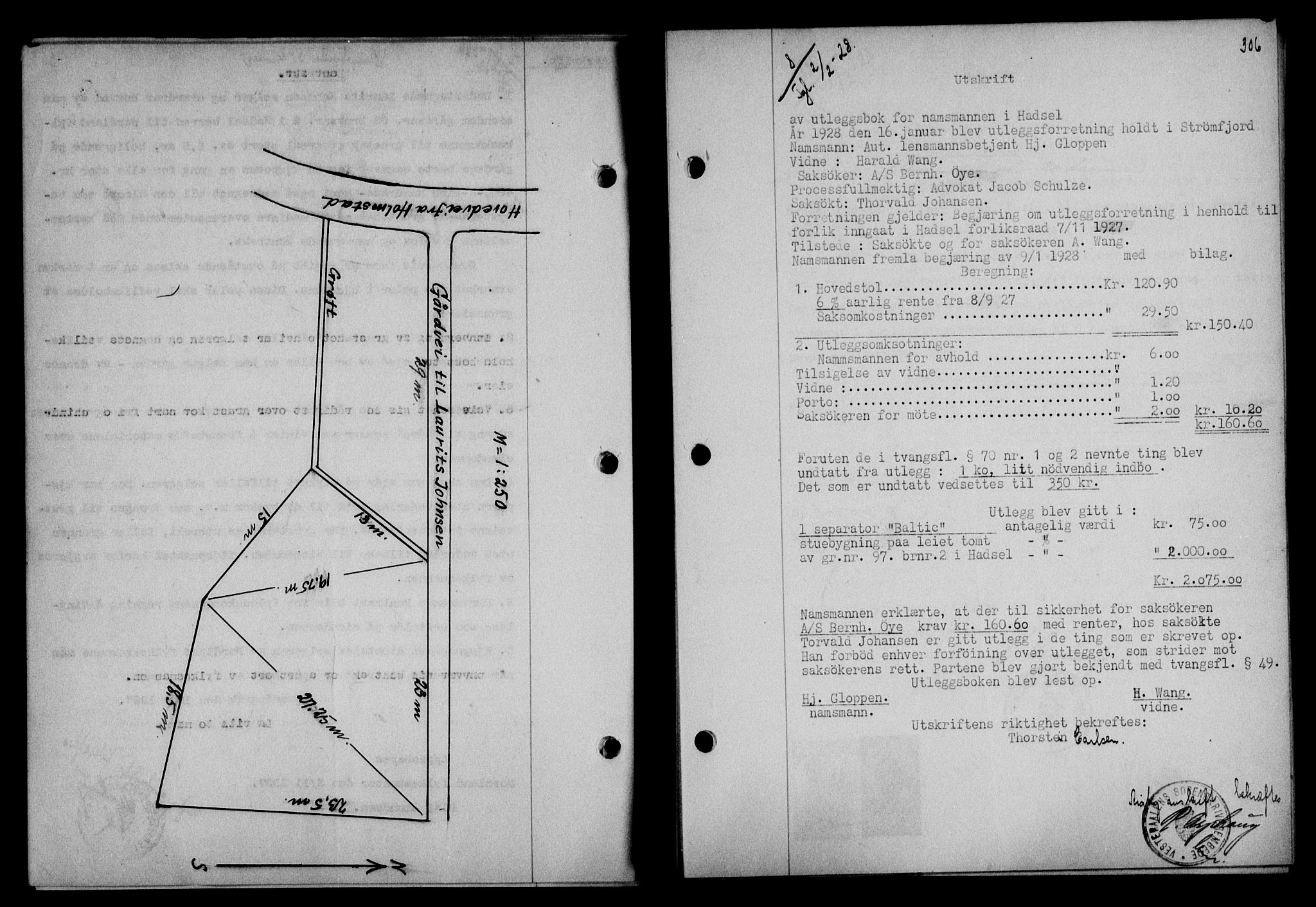 Vesterålen sorenskriveri, AV/SAT-A-4180/1/2/2Ca/L0045: Pantebok nr. 38, 1927-1928, Tingl.dato: 02.02.1928