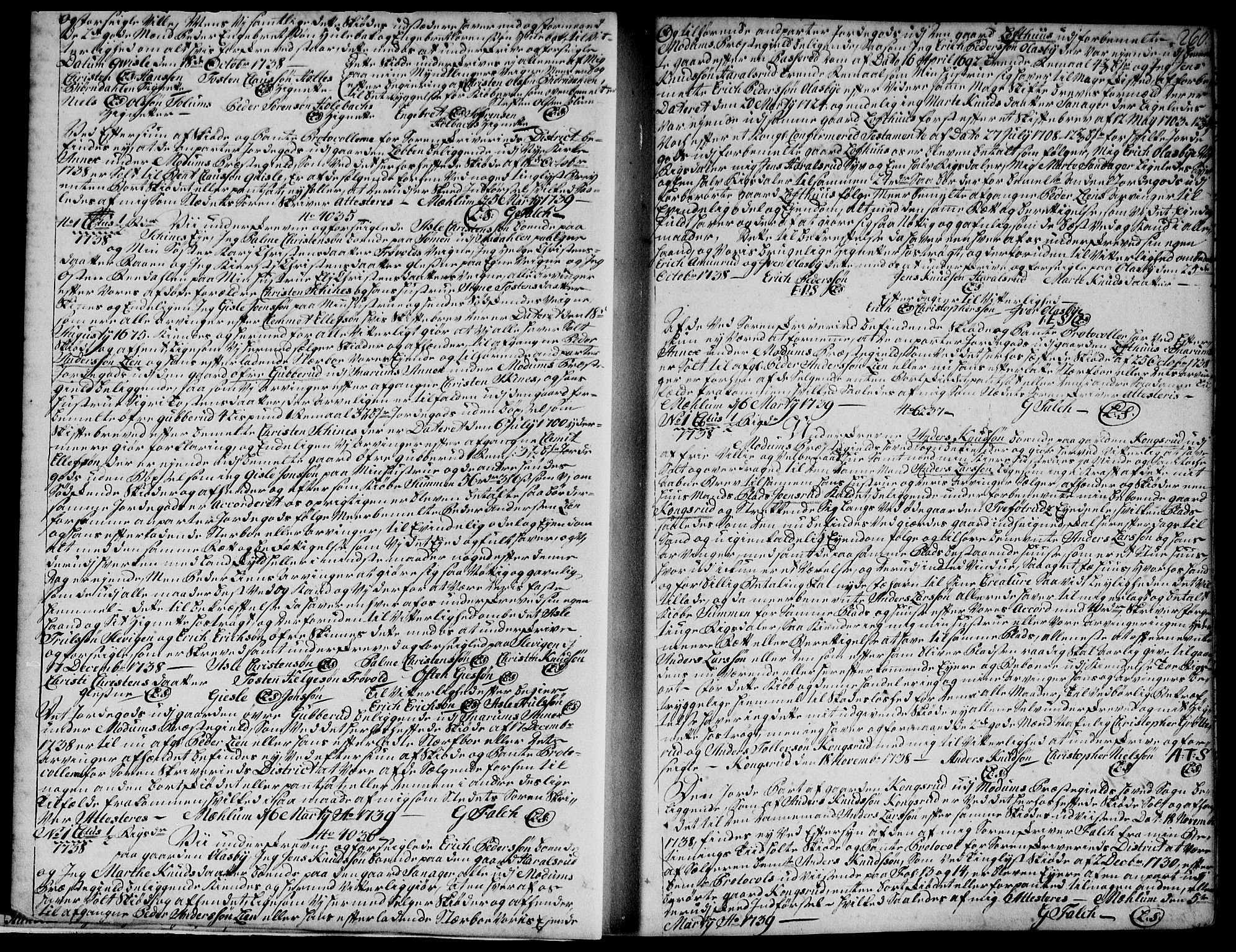 Eiker, Modum og Sigdal sorenskriveri, AV/SAKO-A-123/G/Ga/Gaa/L0001c: Pantebok nr. I 1c, 1739-1742, s. 260