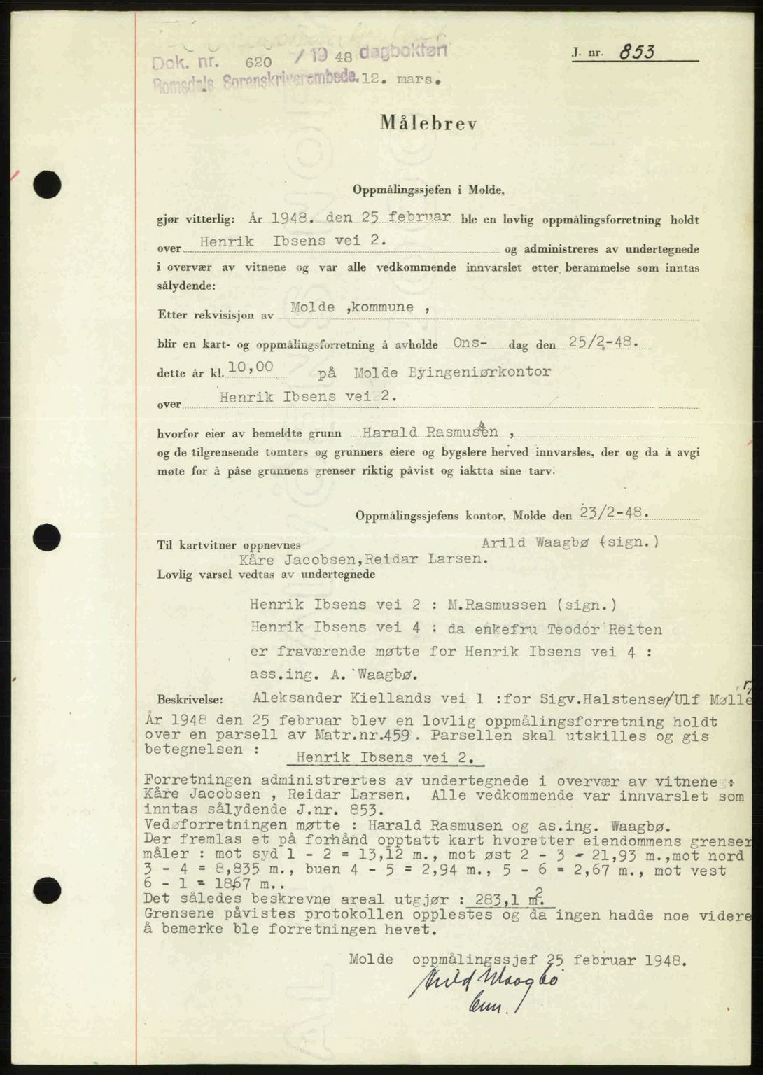 Romsdal sorenskriveri, SAT/A-4149/1/2/2C: Pantebok nr. A25, 1948-1948, Dagboknr: 620/1948