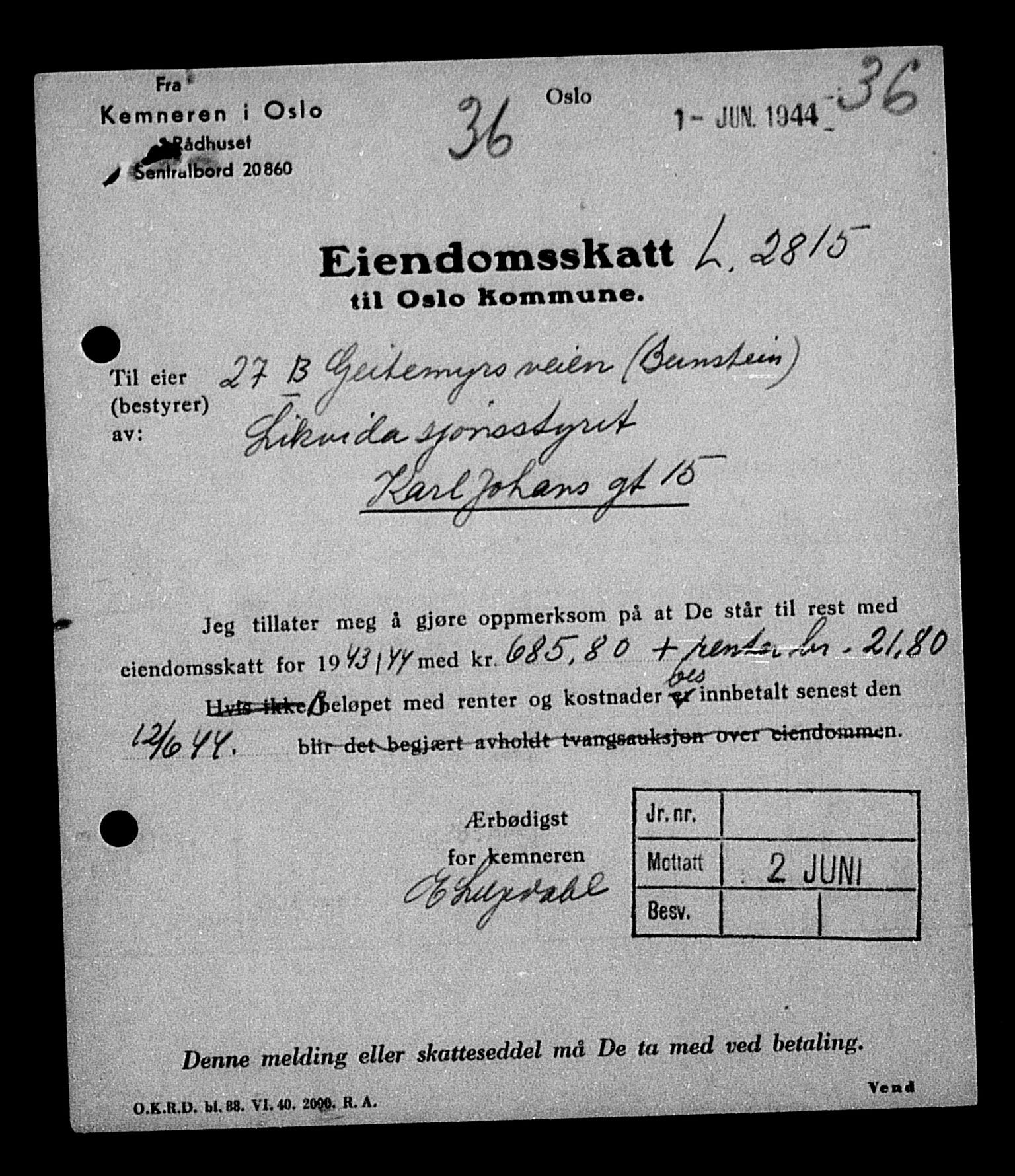 Justisdepartementet, Tilbakeføringskontoret for inndratte formuer, AV/RA-S-1564/H/Hc/Hcc/L0923: --, 1945-1947, s. 11