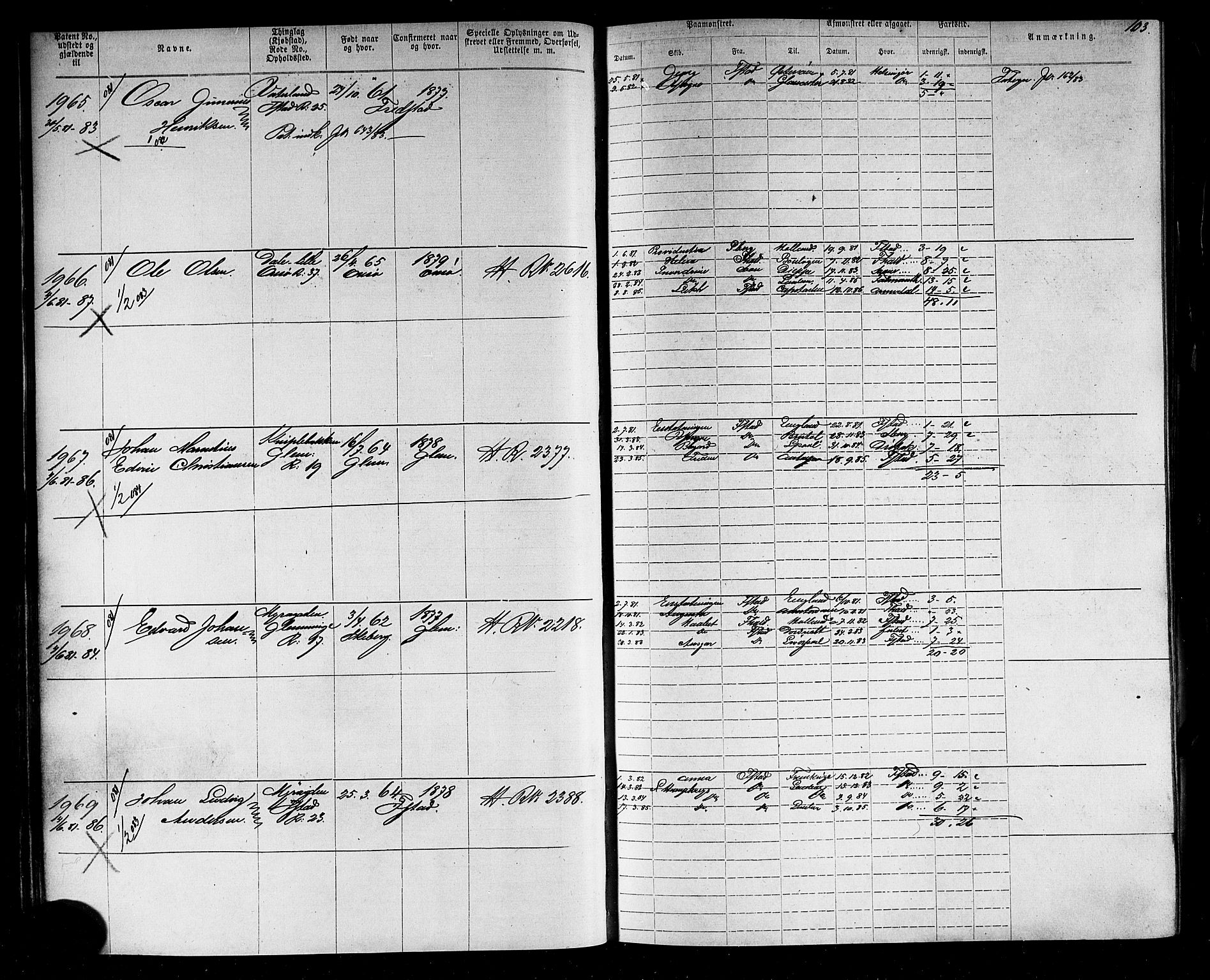 Fredrikstad mønstringskontor, AV/SAO-A-10569b/F/Fc/Fca/L0005: Annotasjonsrulle, 1884-1899, s. 107