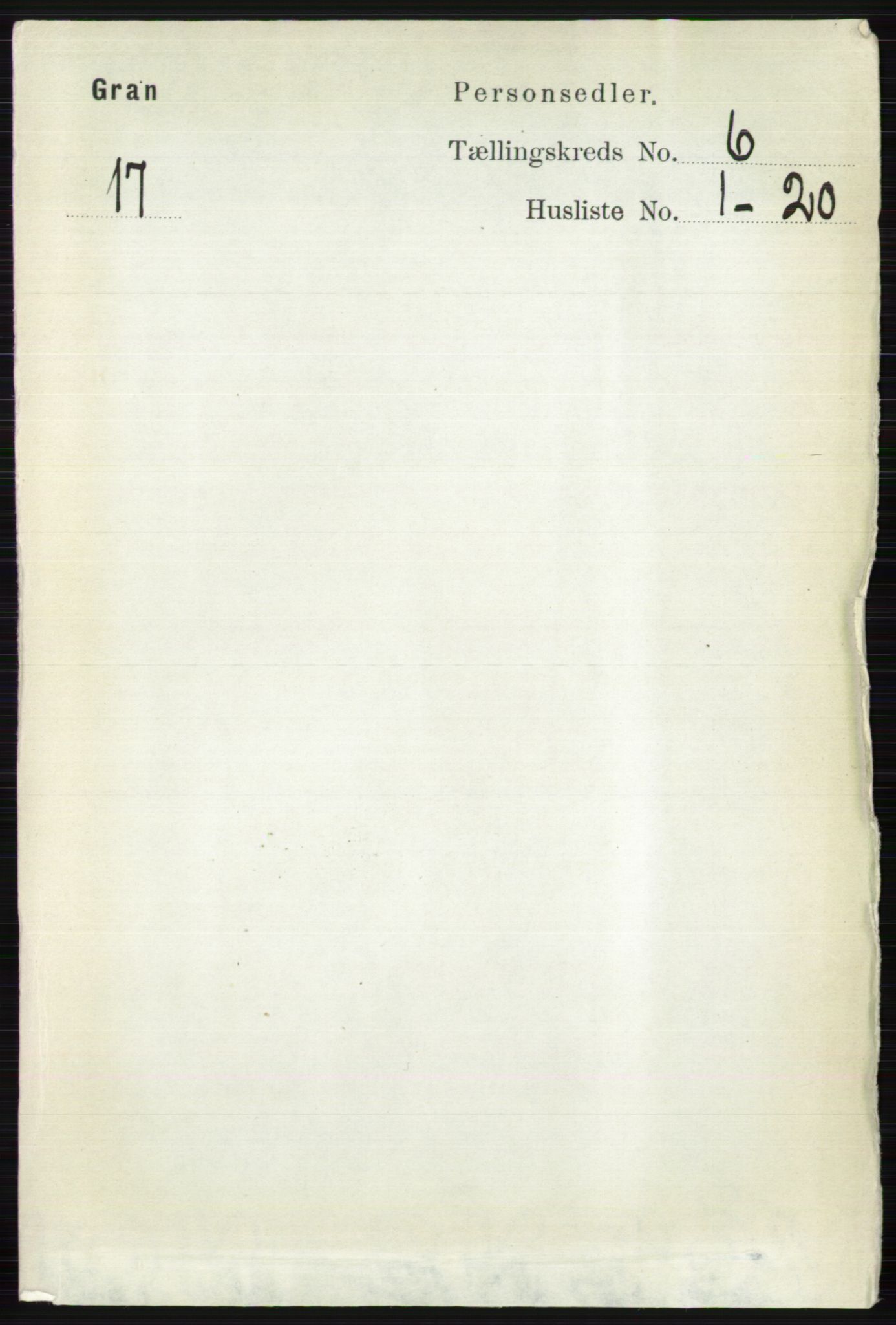 RA, Folketelling 1891 for 0534 Gran herred, 1891, s. 2229