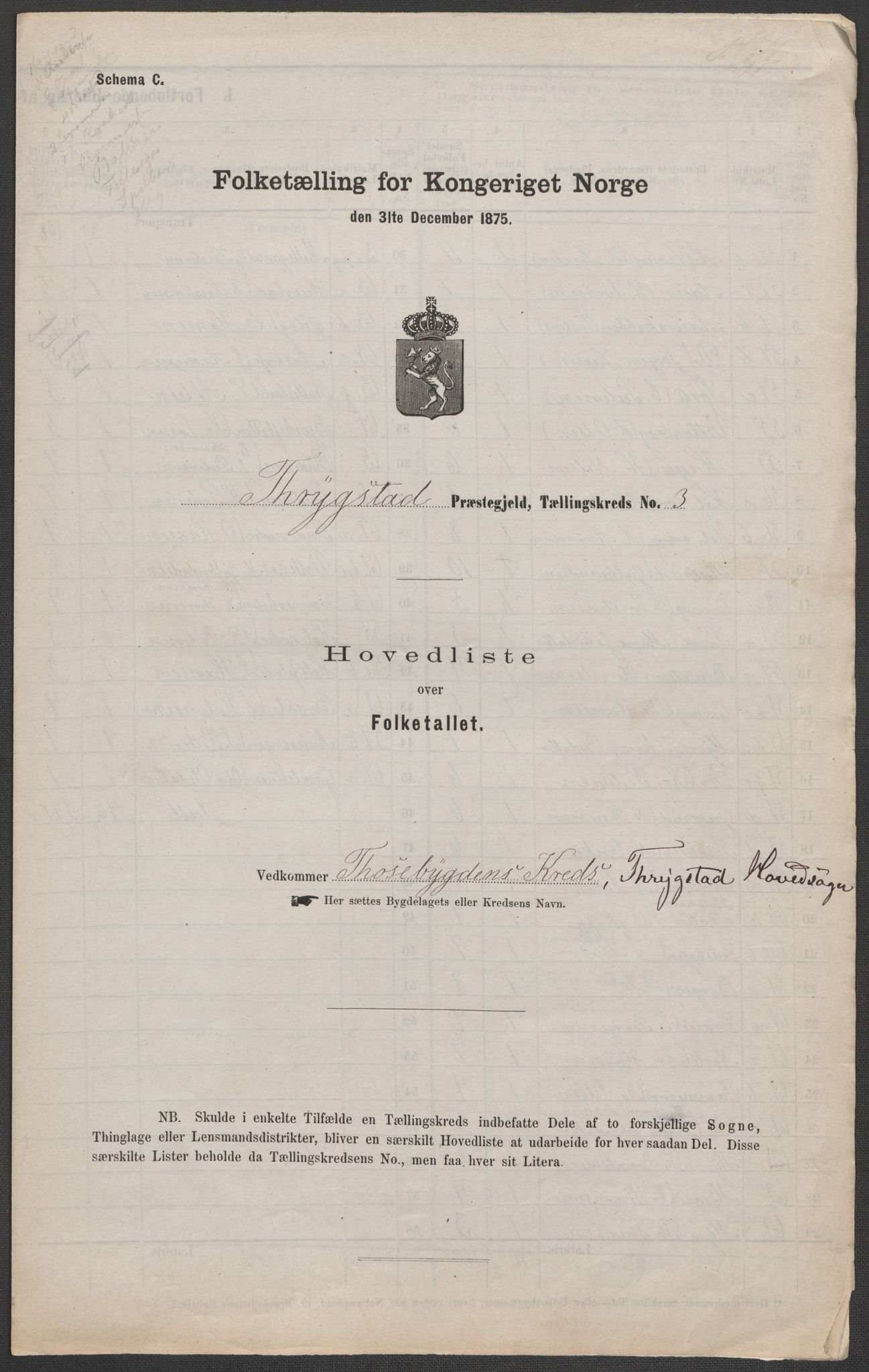 RA, Folketelling 1875 for 0122P Trøgstad prestegjeld, 1875, s. 7