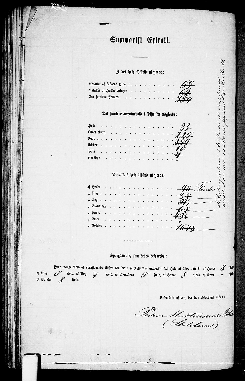 RA, Folketelling 1865 for 1013P Tveit prestegjeld, 1865, s. 92