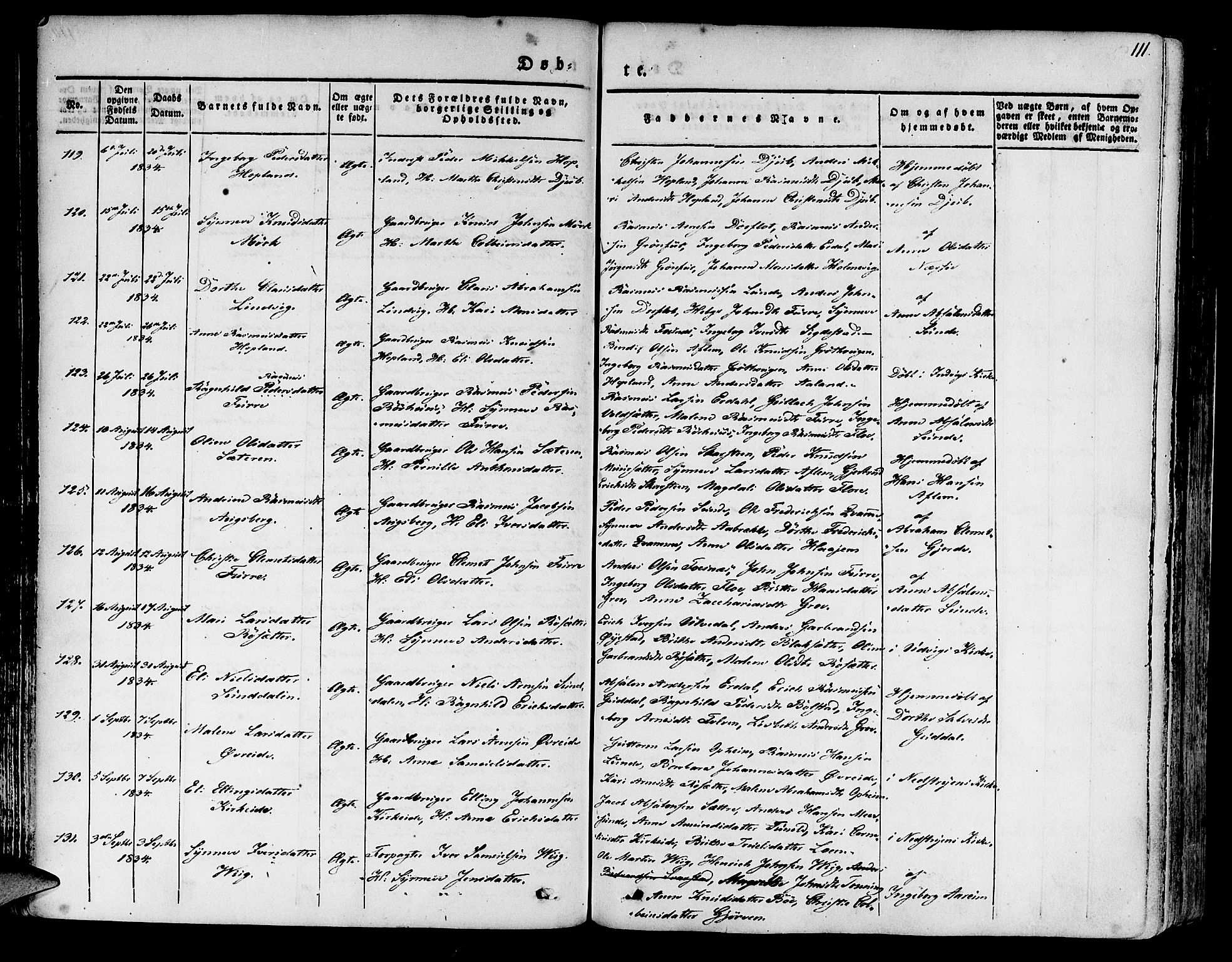 Innvik sokneprestembete, AV/SAB-A-80501: Ministerialbok nr. A 4I, 1831-1846, s. 111