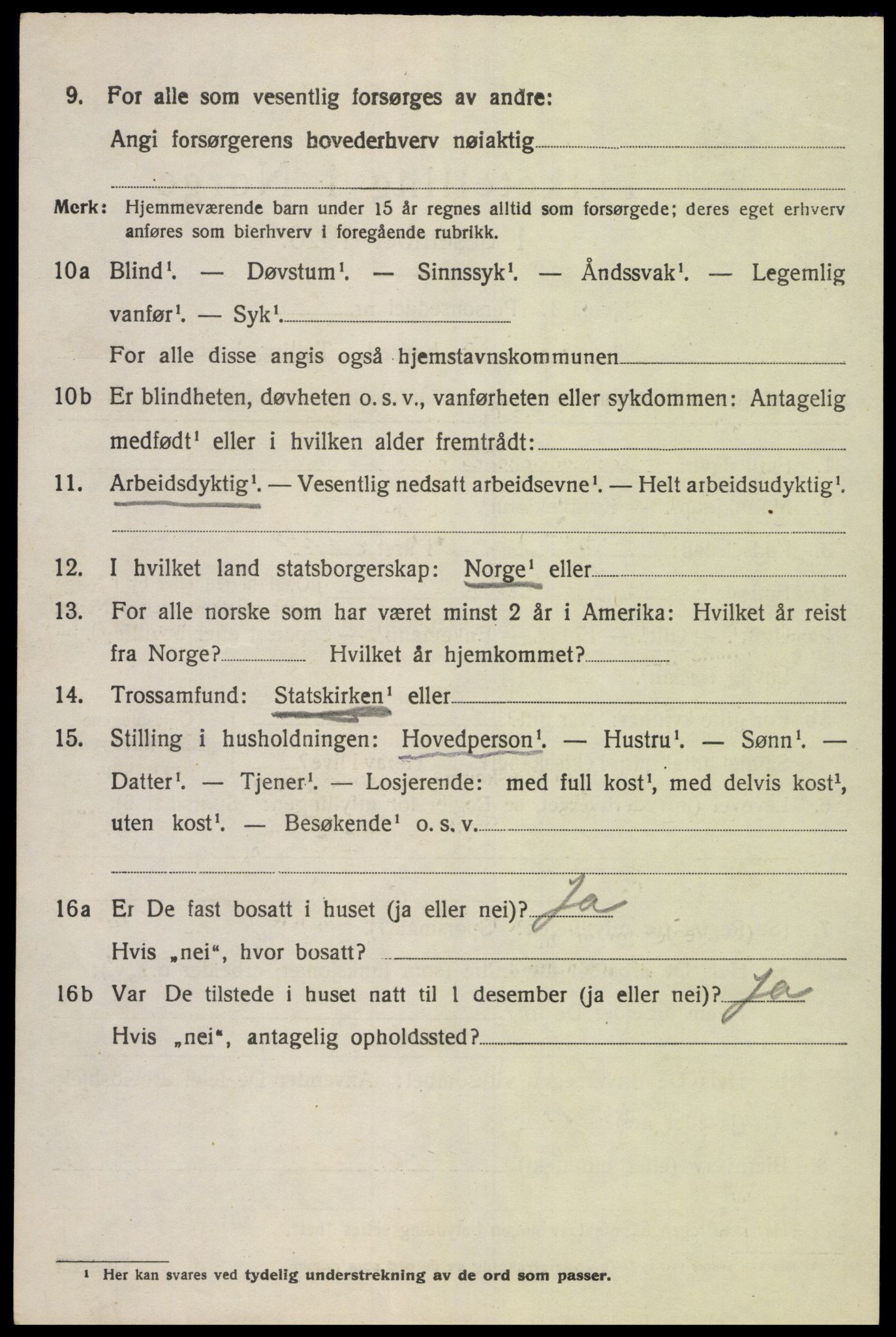 SAK, Folketelling 1920 for 1026 Åseral herred, 1920, s. 1143
