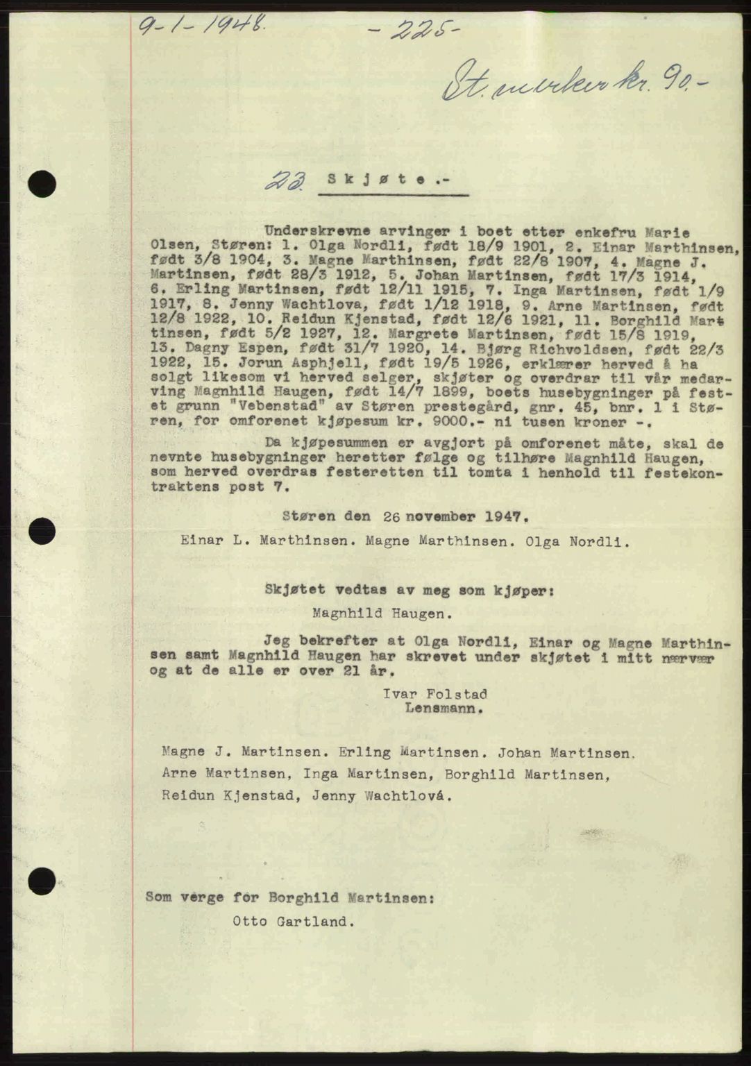 Gauldal sorenskriveri, SAT/A-0014/1/2/2C: Pantebok nr. A5, 1947-1948, Dagboknr: 23/1948