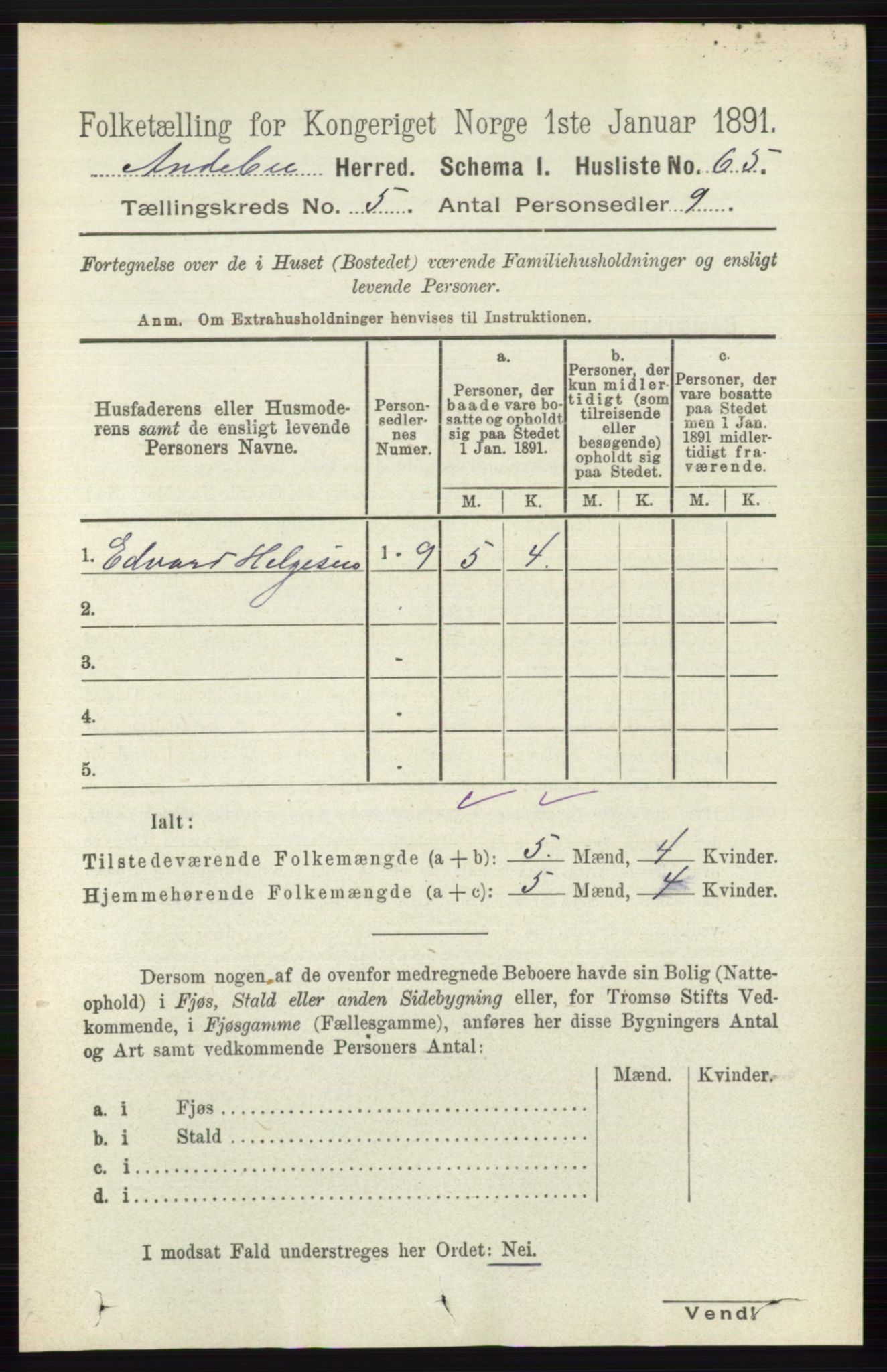 RA, Folketelling 1891 for 0719 Andebu herred, 1891, s. 2642