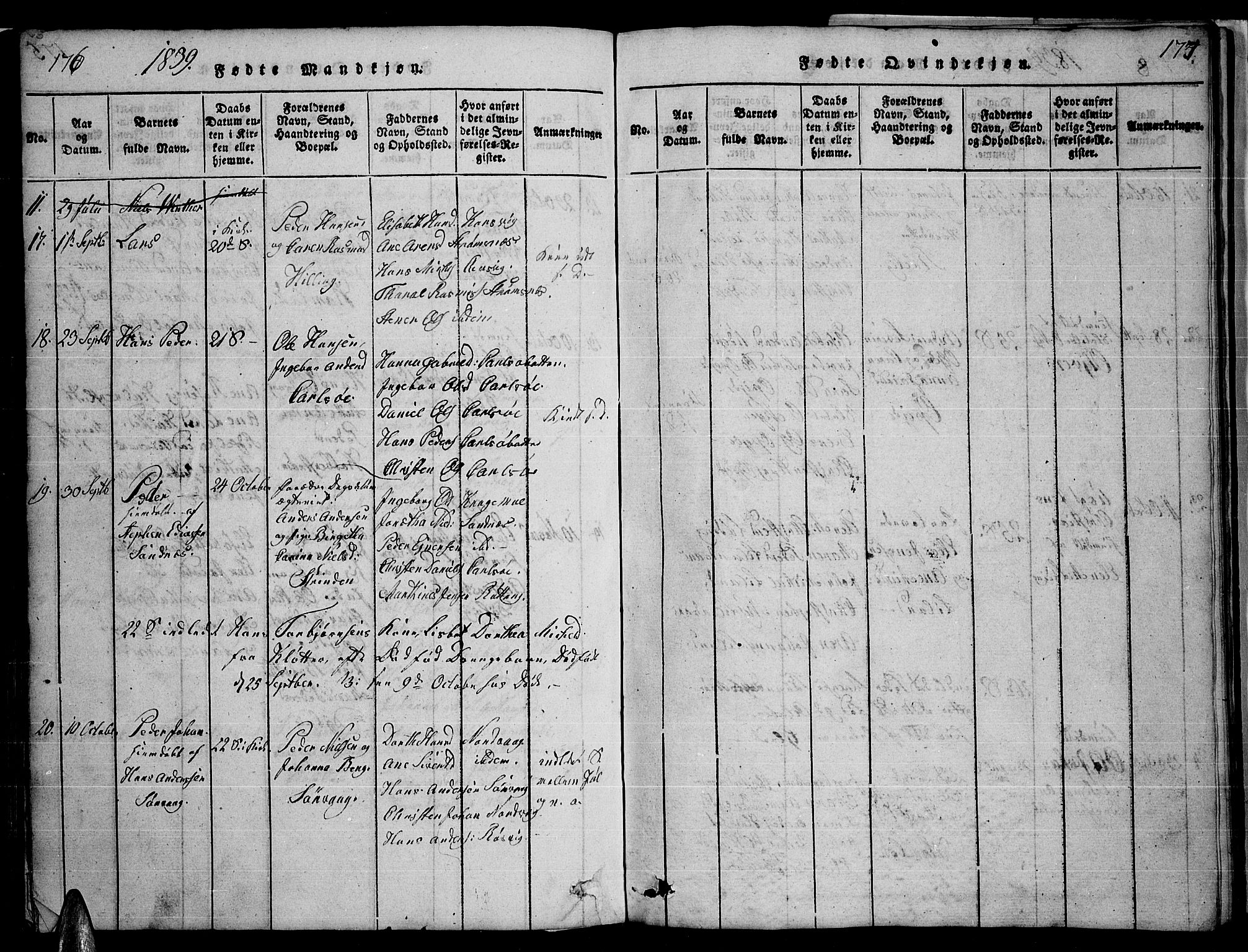 Ministerialprotokoller, klokkerbøker og fødselsregistre - Nordland, AV/SAT-A-1459/859/L0855: Klokkerbok nr. 859C01, 1821-1839, s. 176-177