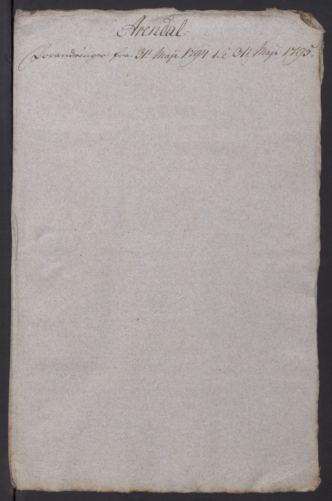 Kommersekollegiet, Brannforsikringskontoret 1767-1814, AV/RA-EA-5458/F/Fa/L0001/0003: Arendal / Dokumenter, 1765-1797