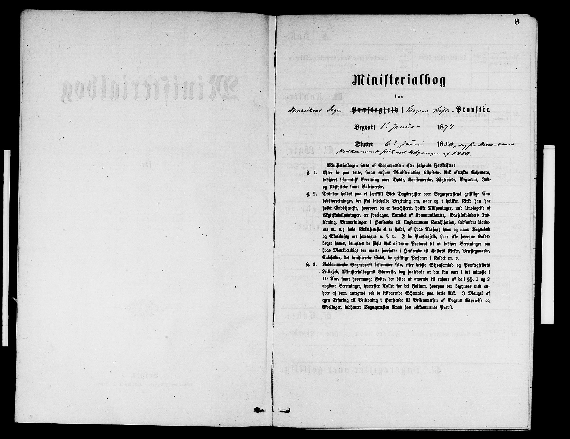 Domkirken sokneprestembete, SAB/A-74801/H/Hab/L0031: Klokkerbok nr. D 3, 1877-1880, s. 3
