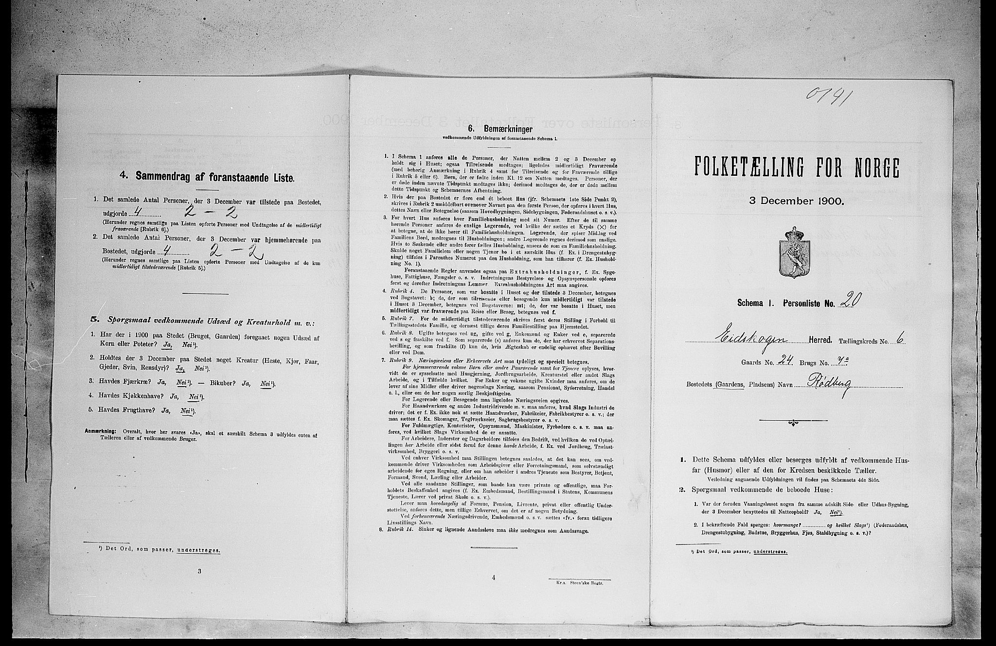 SAH, Folketelling 1900 for 0420 Eidskog herred, 1900, s. 742