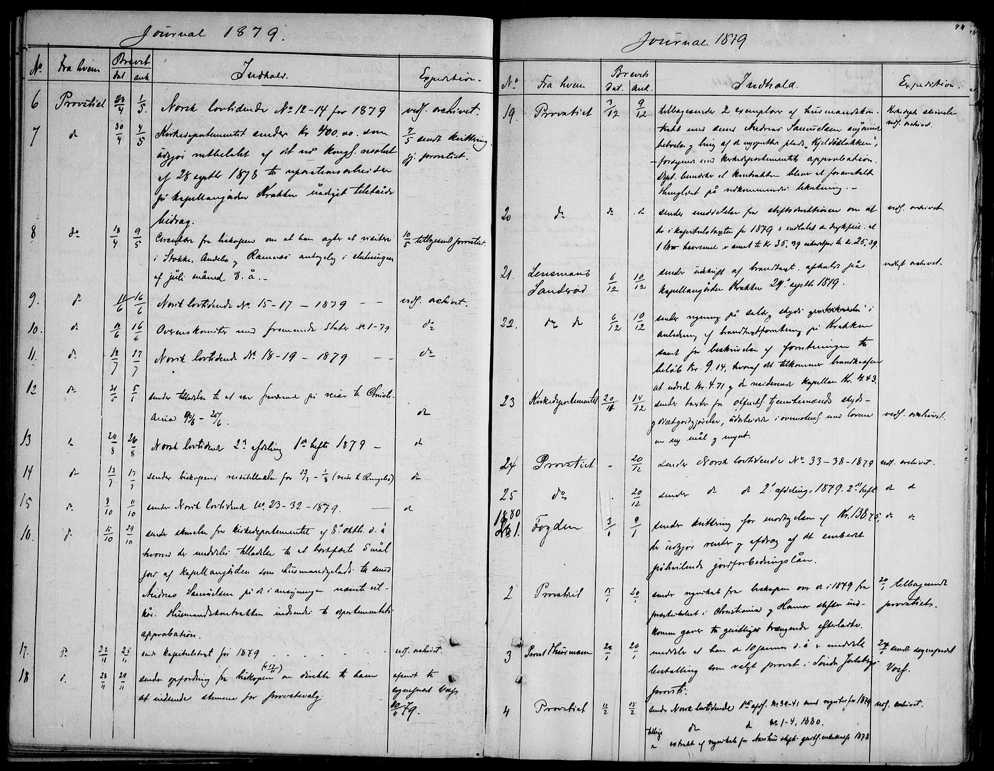 Ramnes kirkebøker, AV/SAKO-A-314/F/Fd/L0001: Residerende kapellans bok nr. IV 1, 1851-1905, s. 74