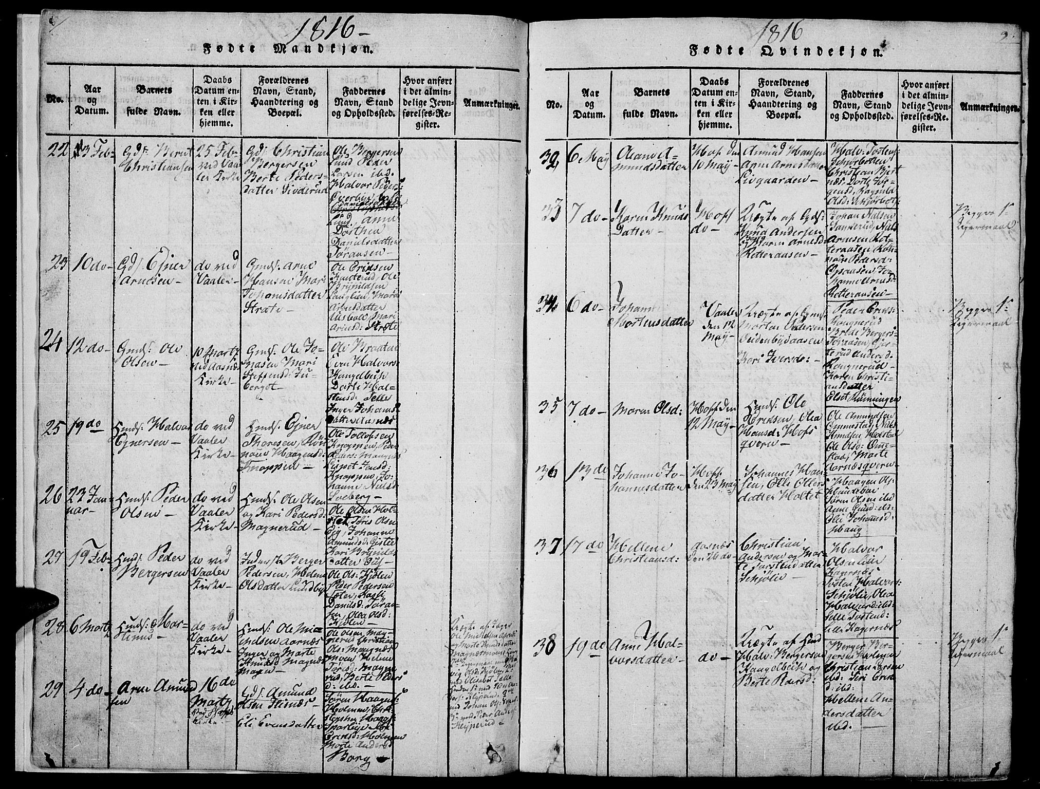 Hof prestekontor, AV/SAH-PREST-038/H/Ha/Haa/L0005: Ministerialbok nr. 5, 1816-1822, s. 8-9