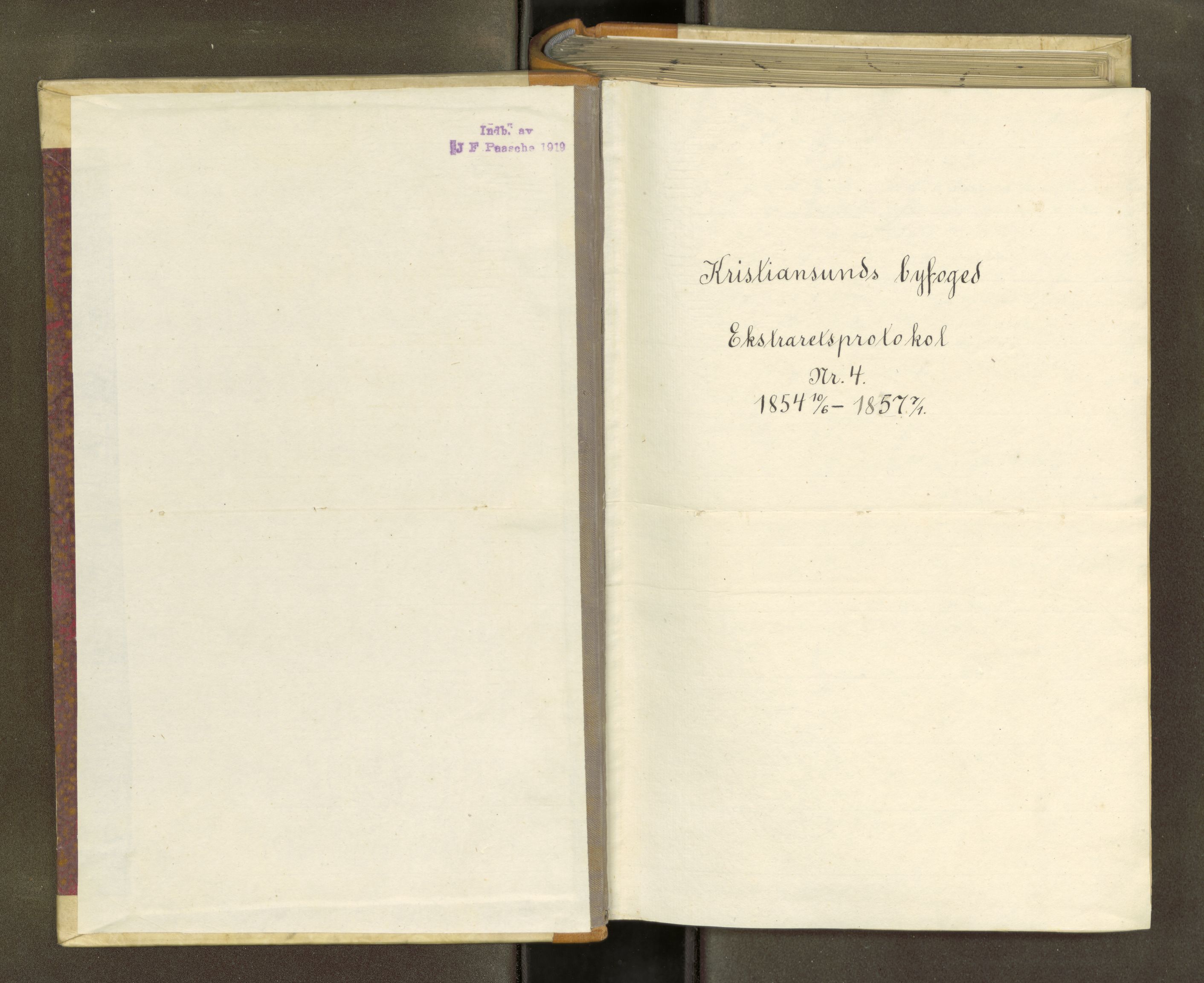 Kristiansund byfogd, SAT/A-4587/A/02/L0004: Ekstrarettsprotokoll. Aut. 18.04.1854, 1854-1857