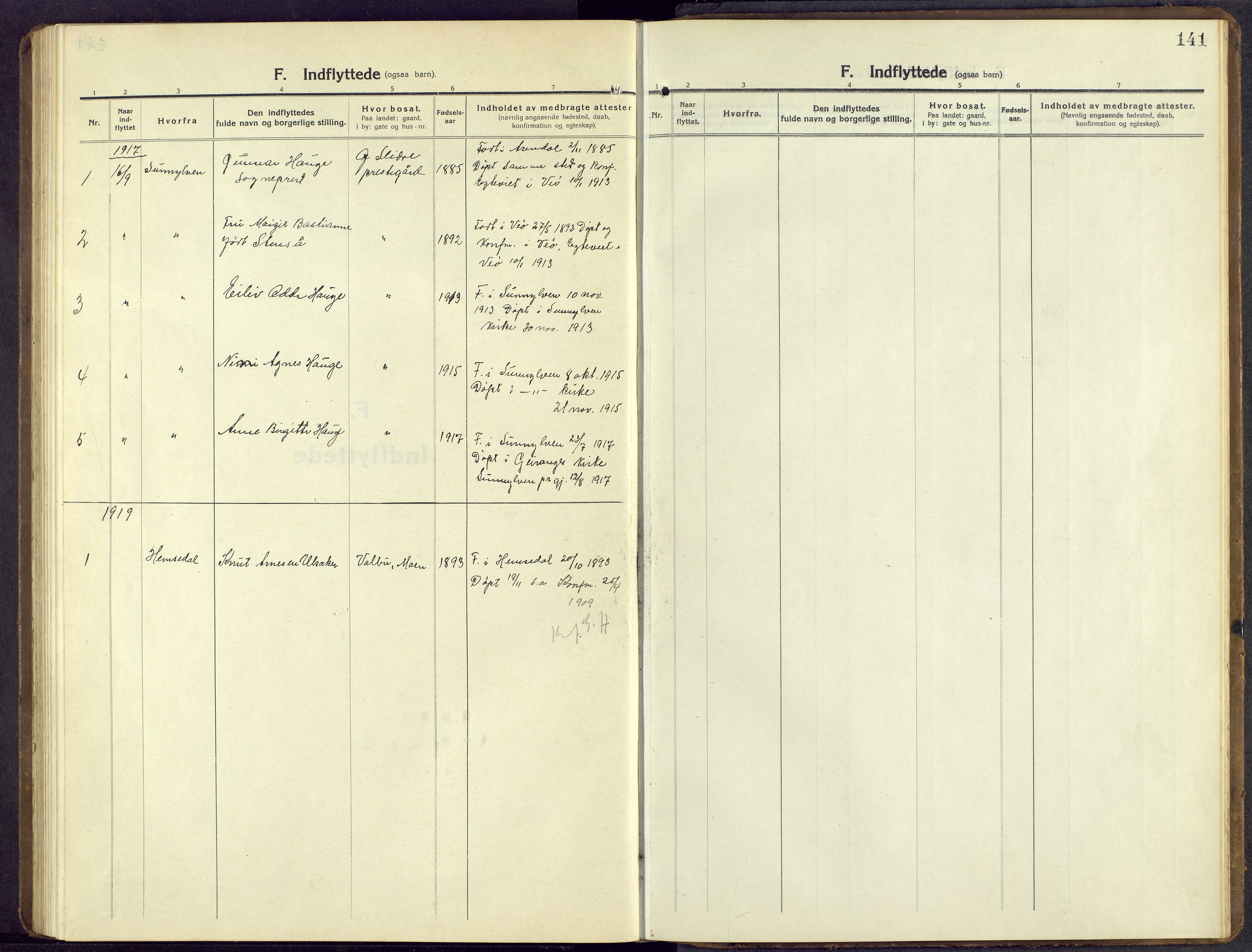 Øystre Slidre prestekontor, AV/SAH-PREST-138/H/Ha/Hab/L0009: Klokkerbok nr. 9, 1917-1952, s. 141