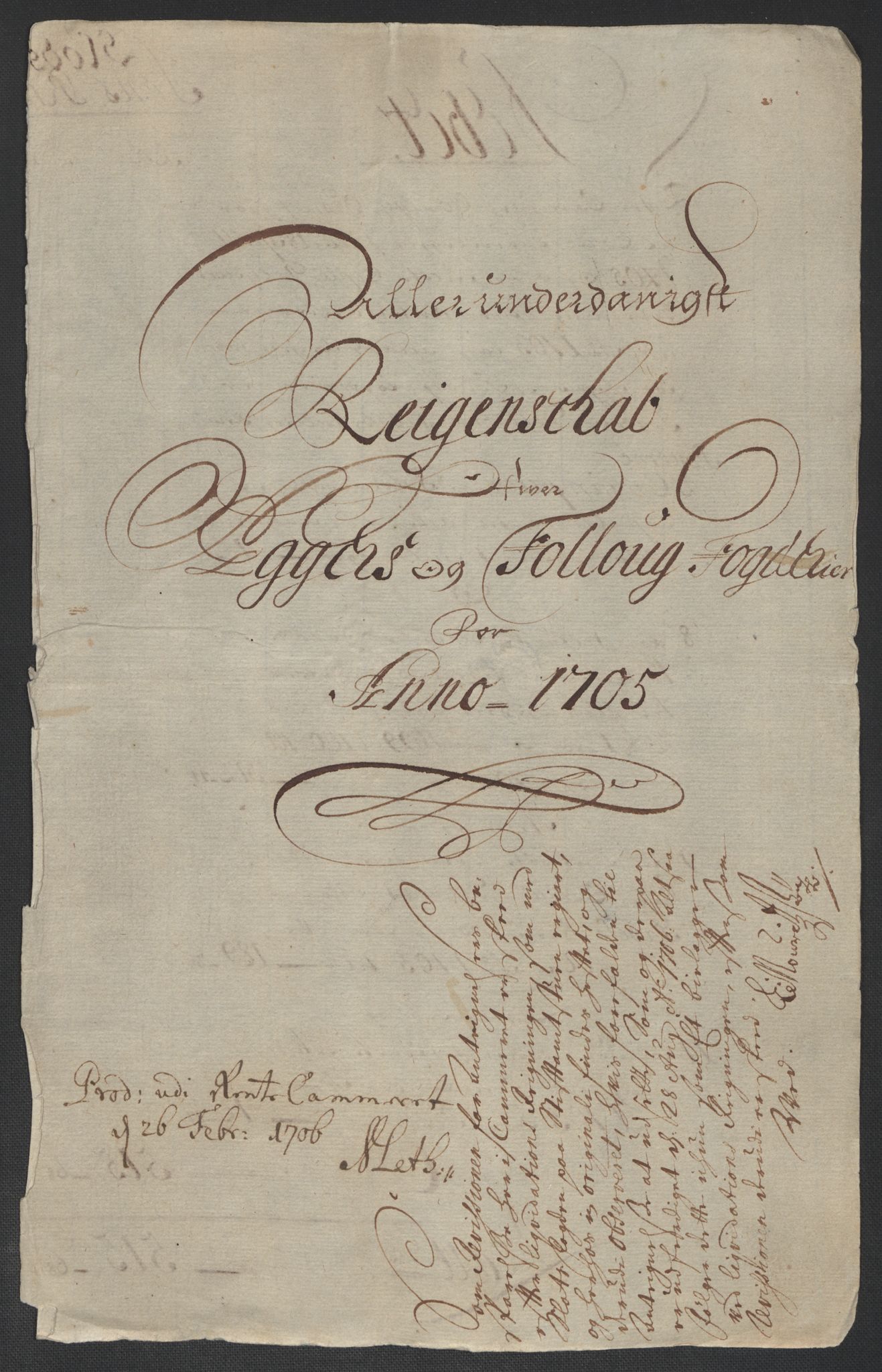 Rentekammeret inntil 1814, Reviderte regnskaper, Fogderegnskap, RA/EA-4092/R10/L0446: Fogderegnskap Aker og Follo, 1705-1706, s. 3