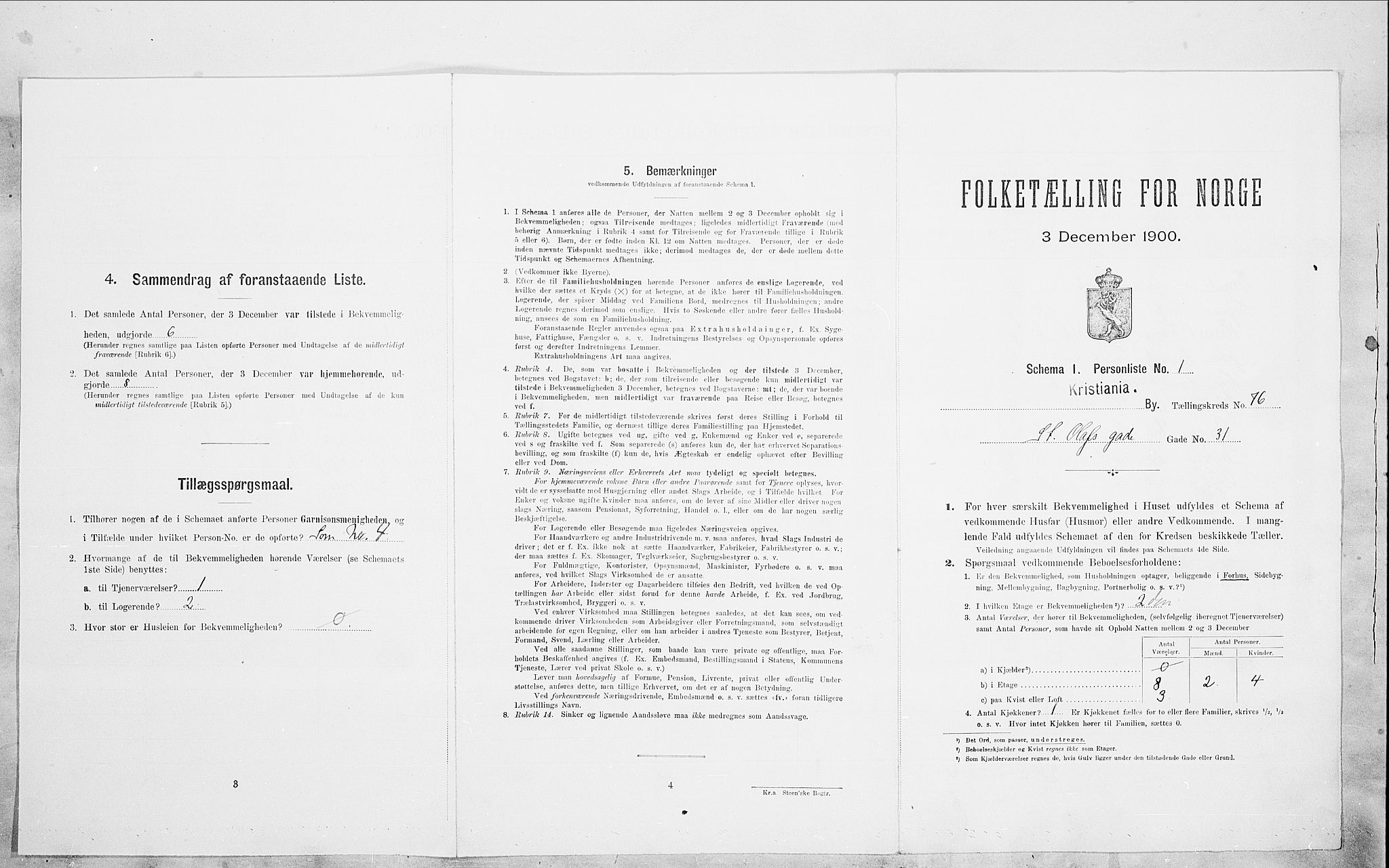 SAO, Folketelling 1900 for 0301 Kristiania kjøpstad, 1900, s. 90094