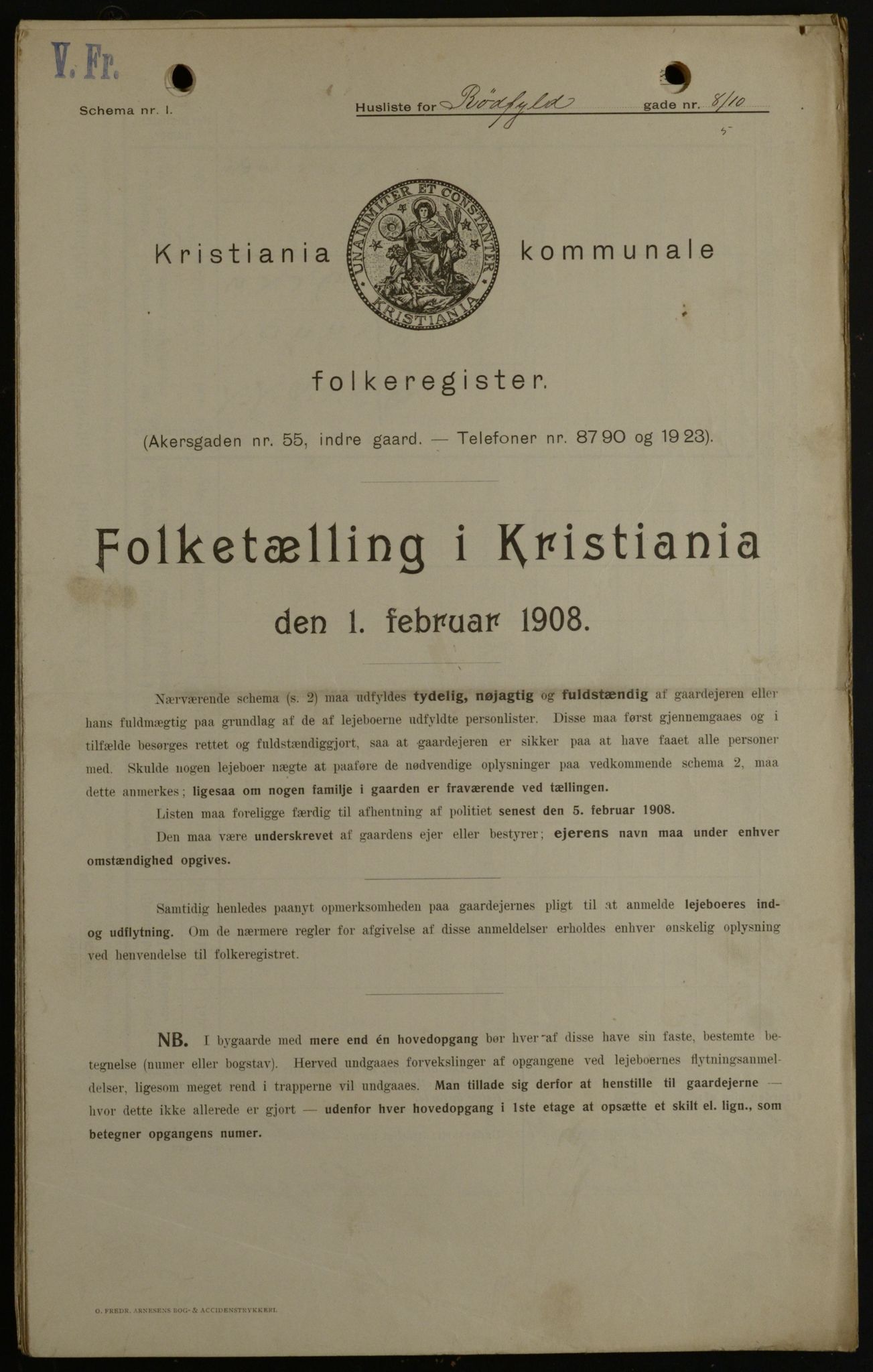 OBA, Kommunal folketelling 1.2.1908 for Kristiania kjøpstad, 1908, s. 77339
