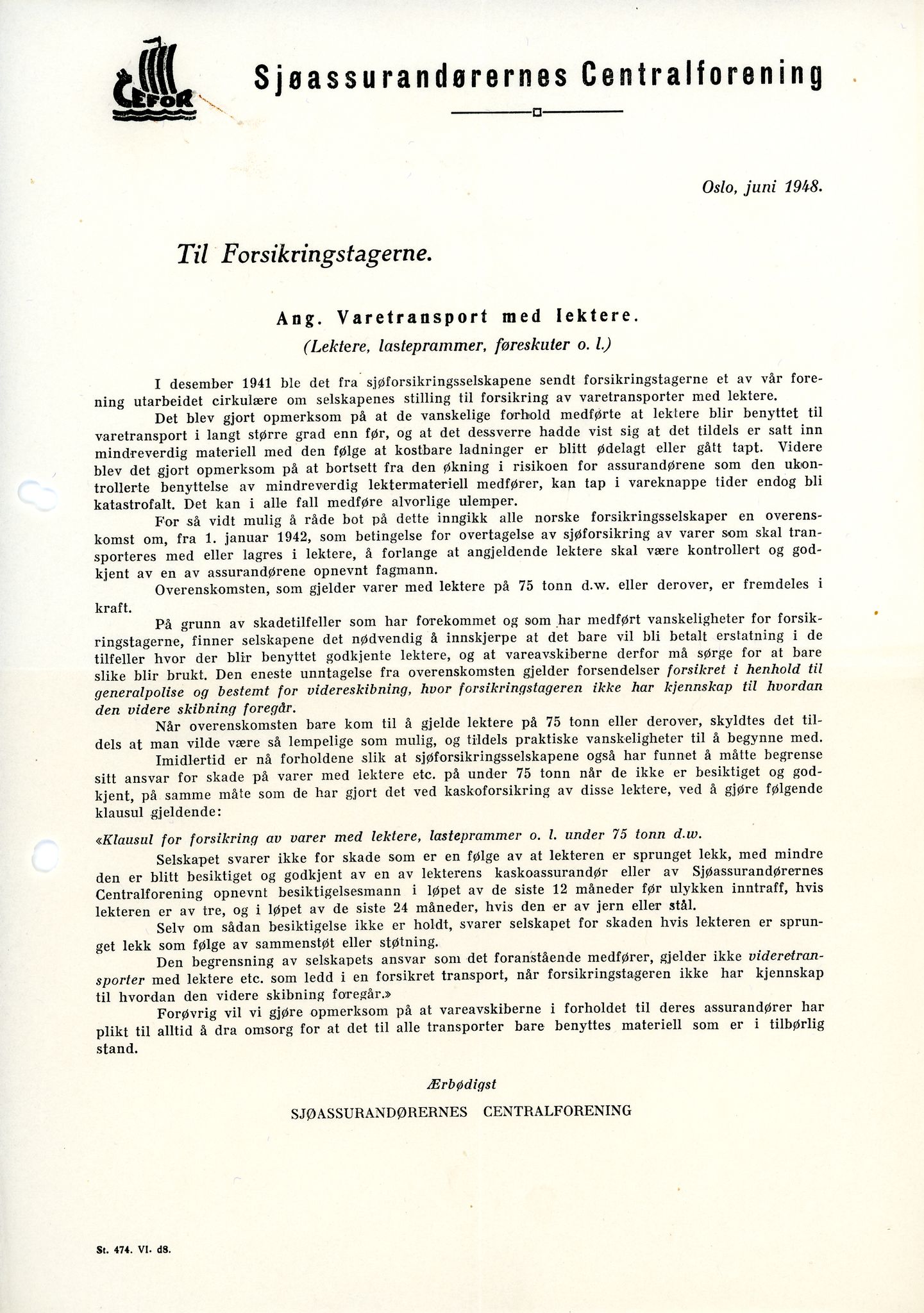 Vardø Fiskersamvirkelag, VAMU/A-0037/D/Da/L0003: Korrespondanse Fi-Kj, 1947-1950