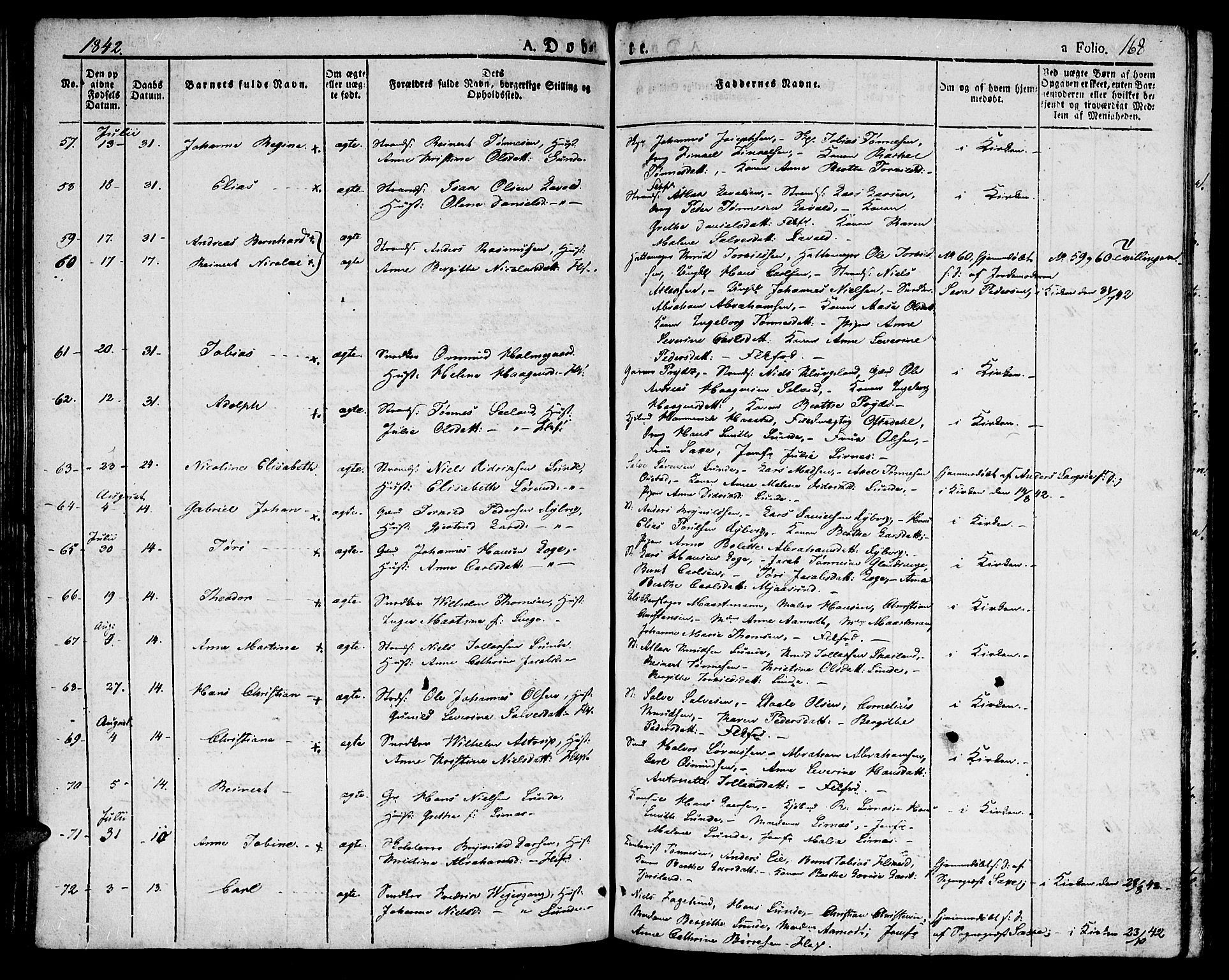 Flekkefjord sokneprestkontor, AV/SAK-1111-0012/F/Fb/Fbc/L0004: Klokkerbok nr. B 4, 1827-1846, s. 168