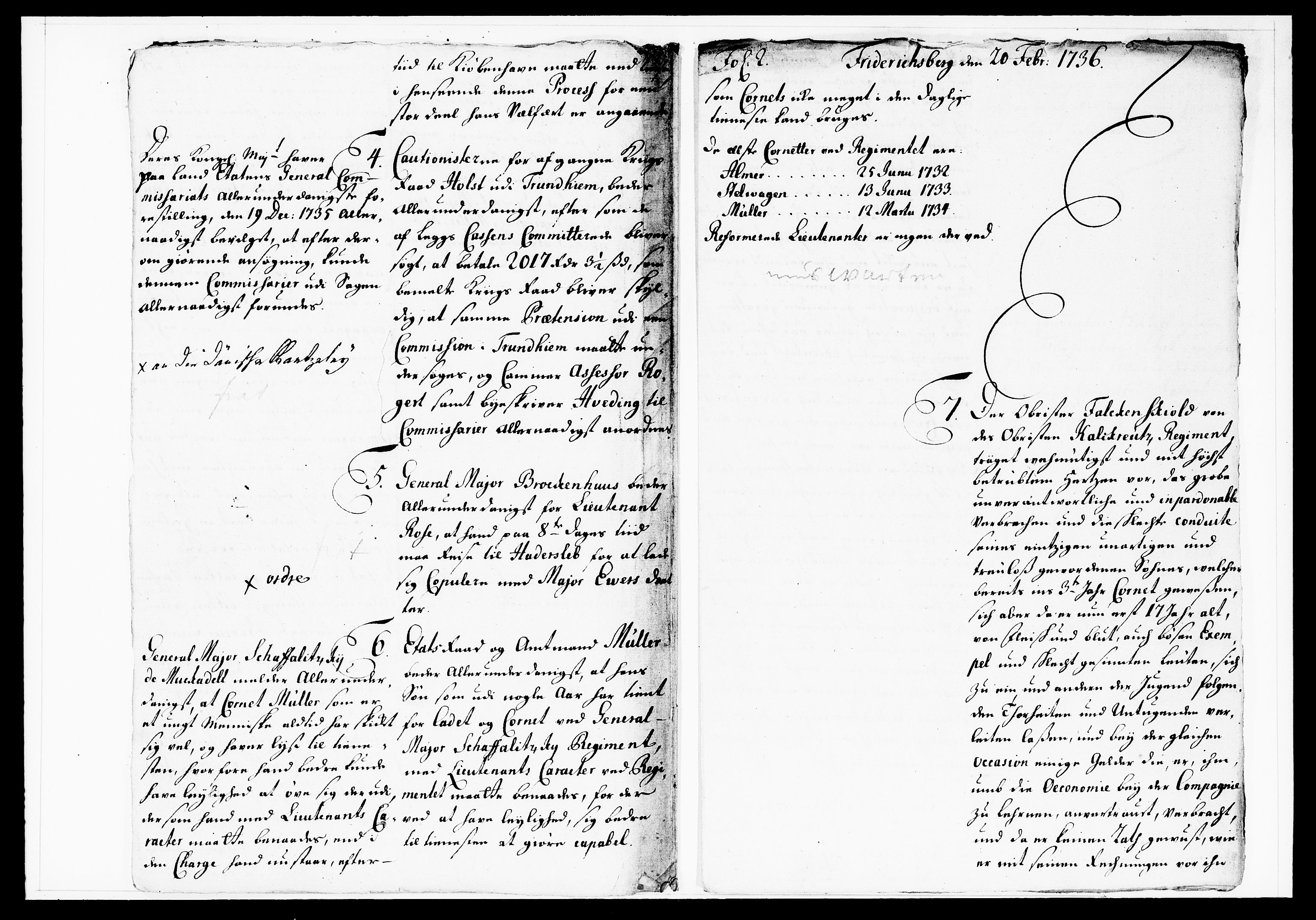 Krigskollegiet, Krigskancelliet, DRA/A-0006/-/1130-1137: Refererede sager, 1736, s. 52