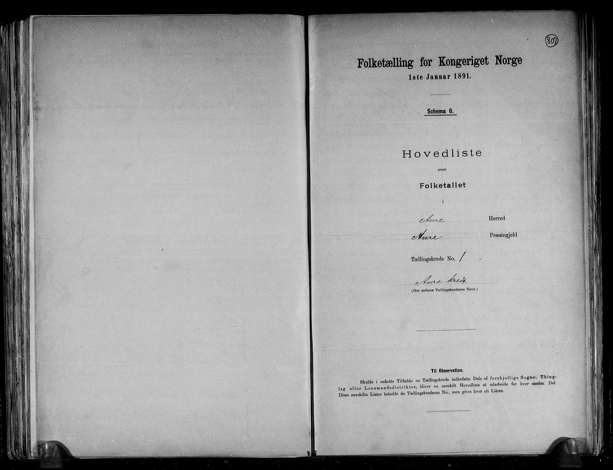 RA, Folketelling 1891 for 1569 Aure herred, 1891, s. 4