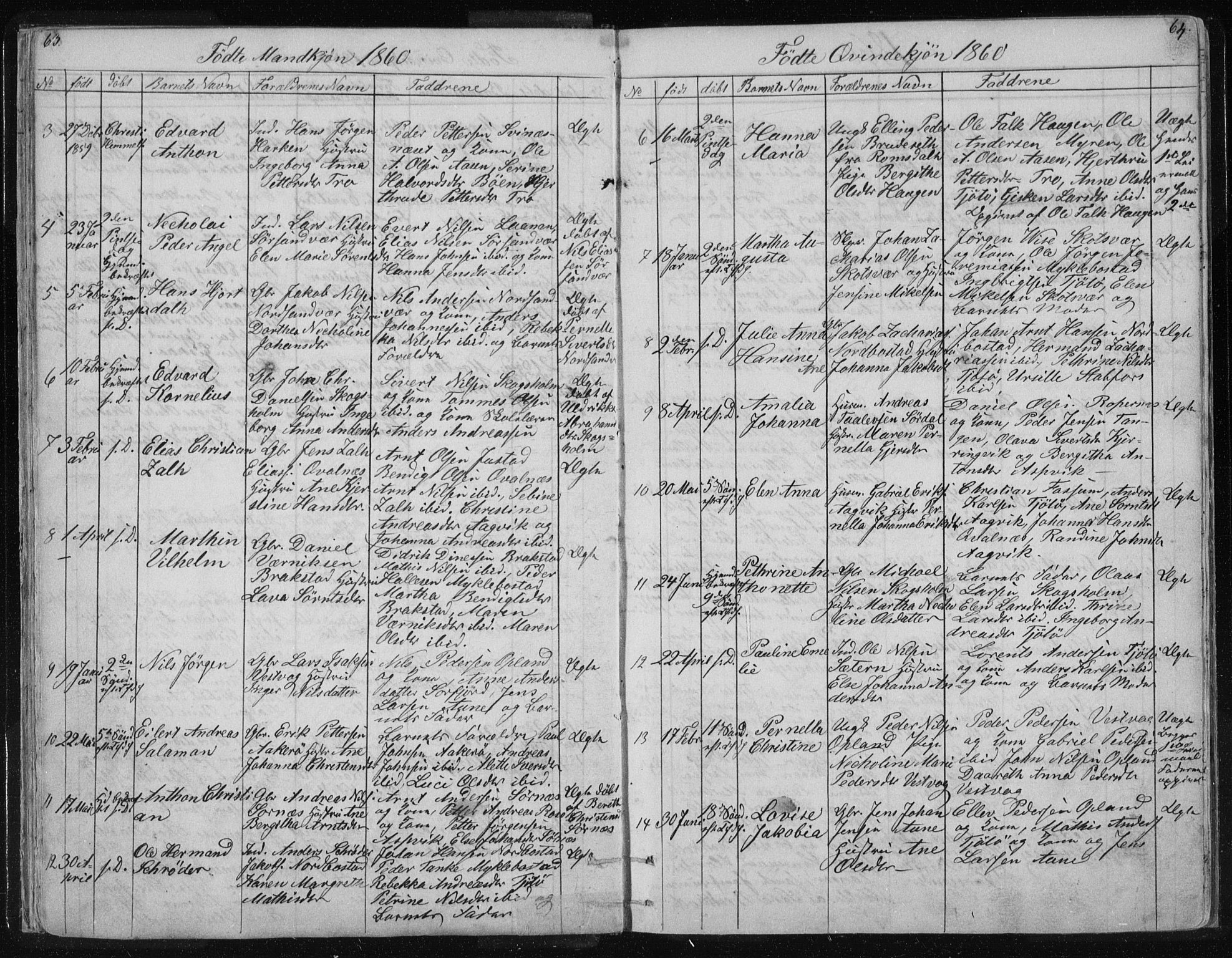 Ministerialprotokoller, klokkerbøker og fødselsregistre - Nordland, SAT/A-1459/817/L0266: Klokkerbok nr. 817C01, 1841-1869, s. 63-64