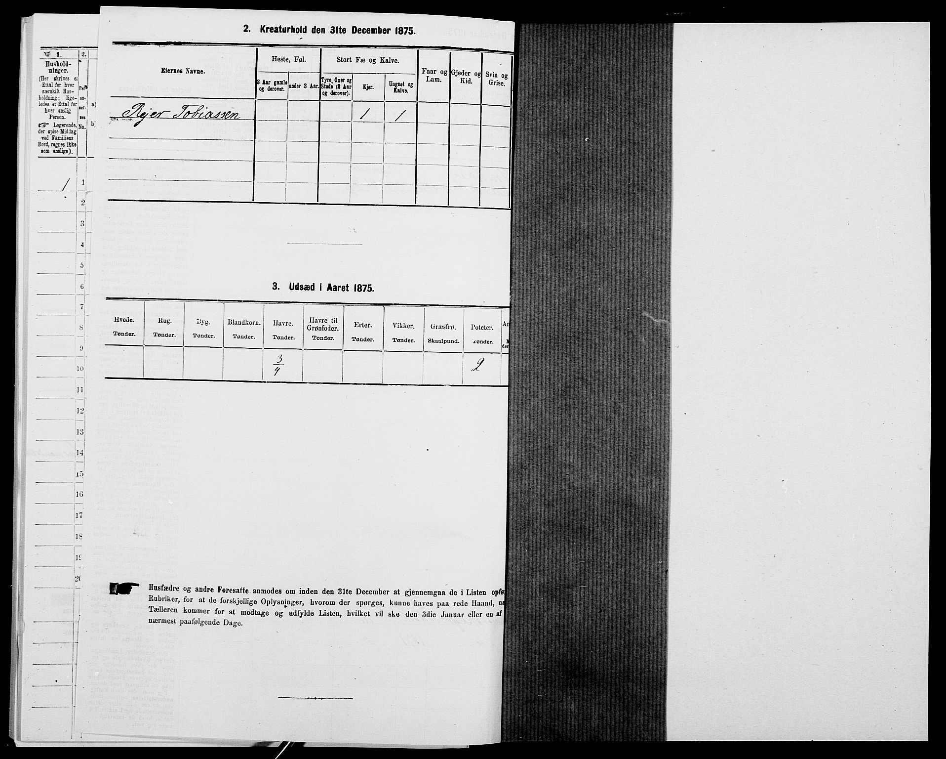 SAK, Folketelling 1875 for 1028P Nord-Audnedal prestegjeld, 1875, s. 447