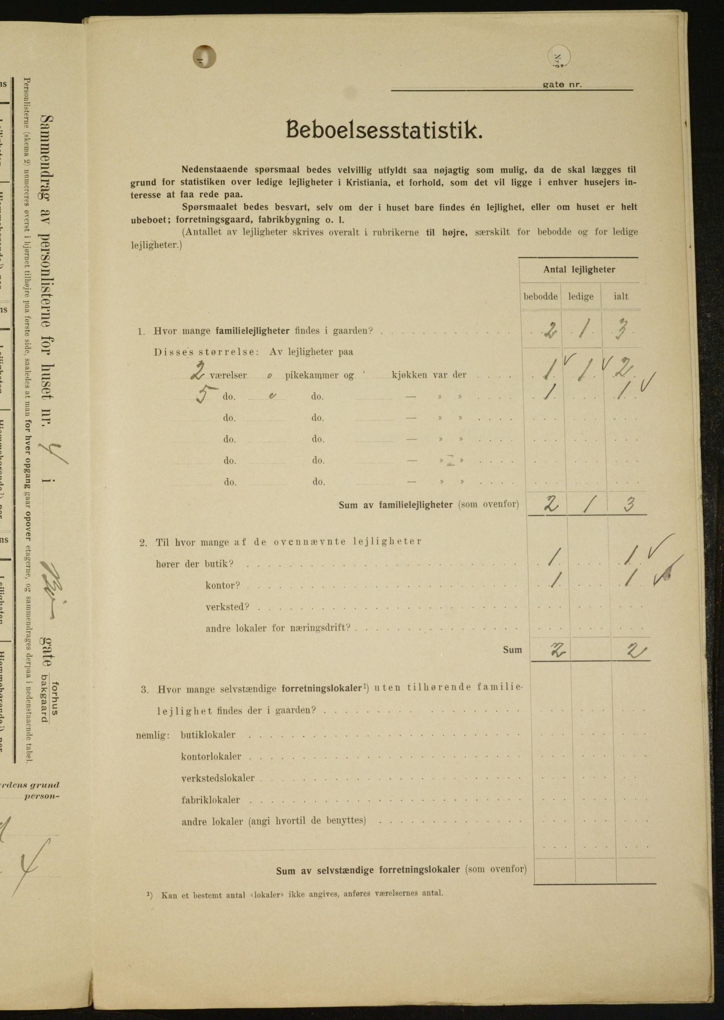 OBA, Kommunal folketelling 1.2.1909 for Kristiania kjøpstad, 1909, s. 10002