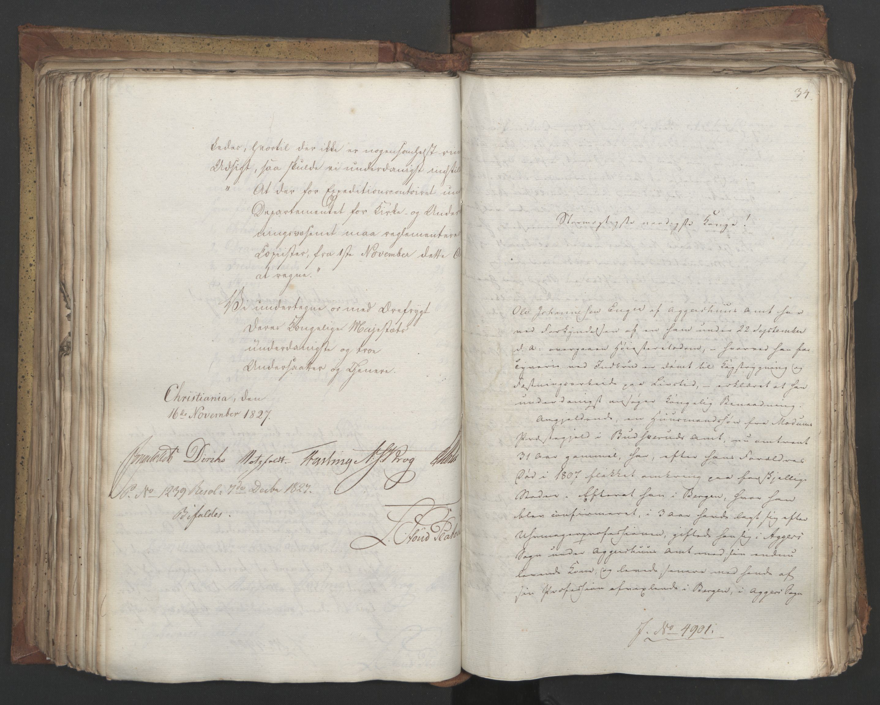 Statsrådsavdelingen i Stockholm, AV/RA-S-1003/D/Da/L0053: Regjeringsinnstillinger nr. 4800-5017, 1827, s. 307