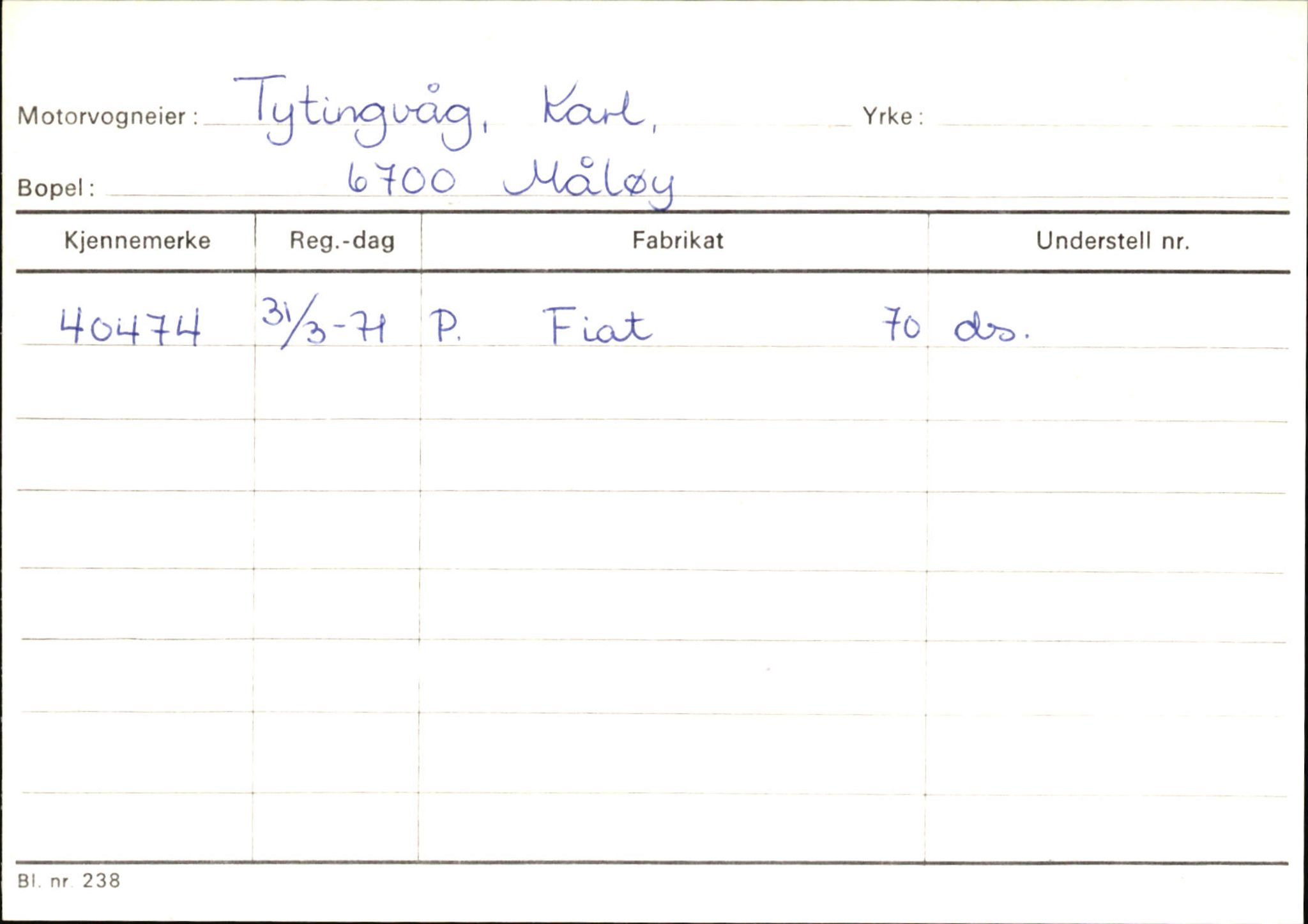 Statens vegvesen, Sogn og Fjordane vegkontor, SAB/A-5301/4/F/L0145: Registerkort Vågsøy S-Å. Årdal I-P, 1945-1975, s. 546