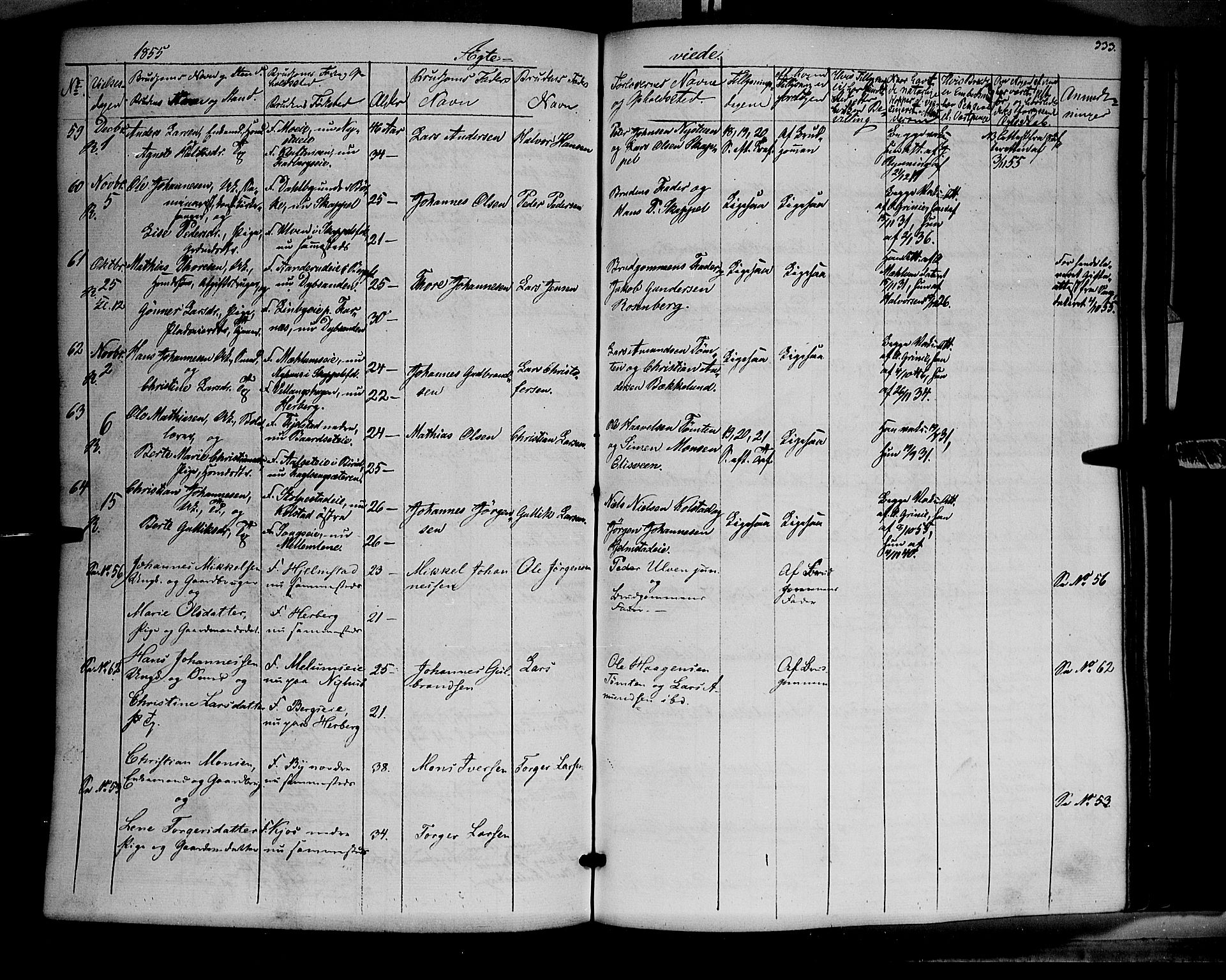 Ringsaker prestekontor, AV/SAH-PREST-014/K/Ka/L0009: Ministerialbok nr. 9, 1850-1860, s. 333