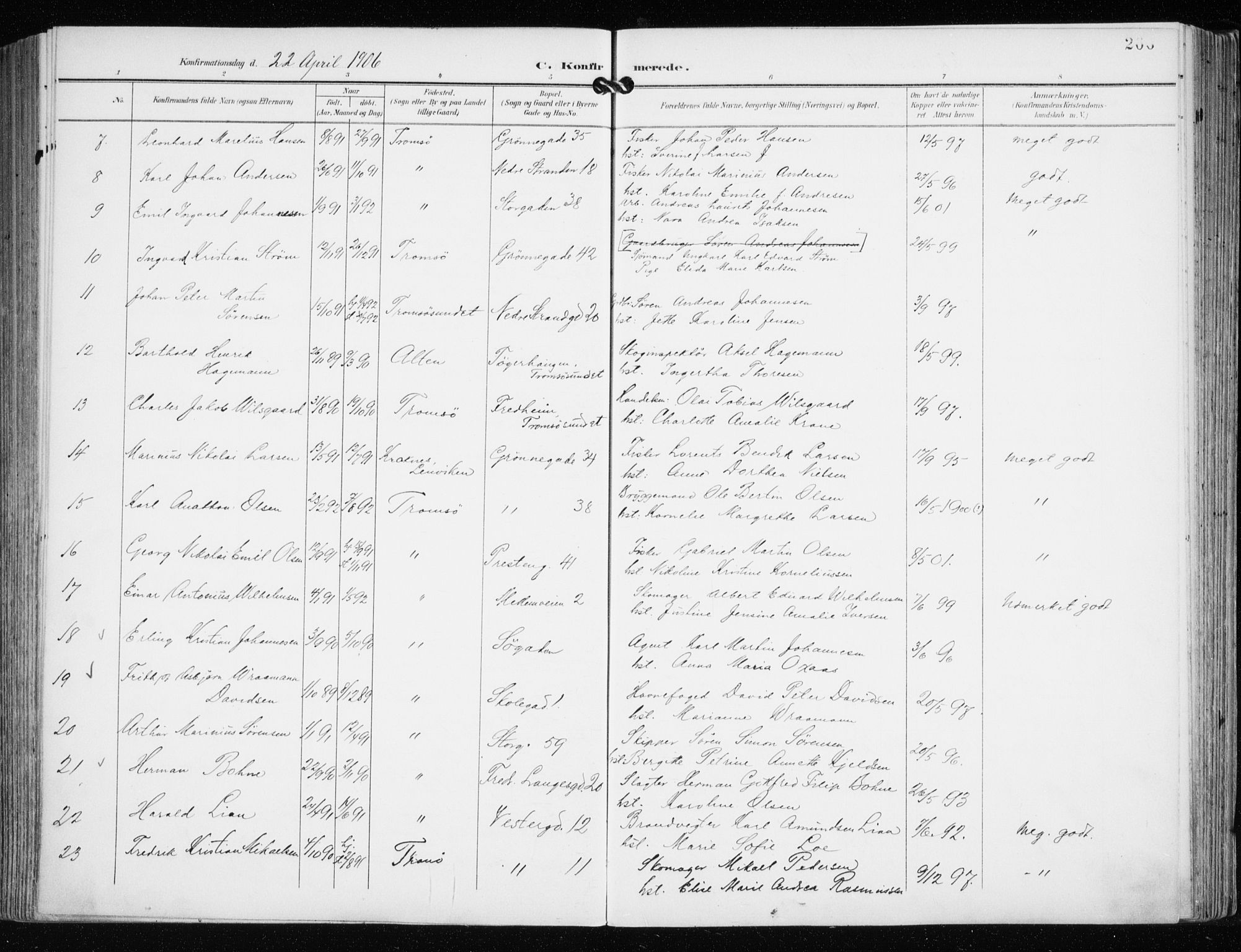 Tromsø sokneprestkontor/stiftsprosti/domprosti, AV/SATØ-S-1343/G/Ga/L0016kirke: Ministerialbok nr. 16, 1899-1906, s. 266