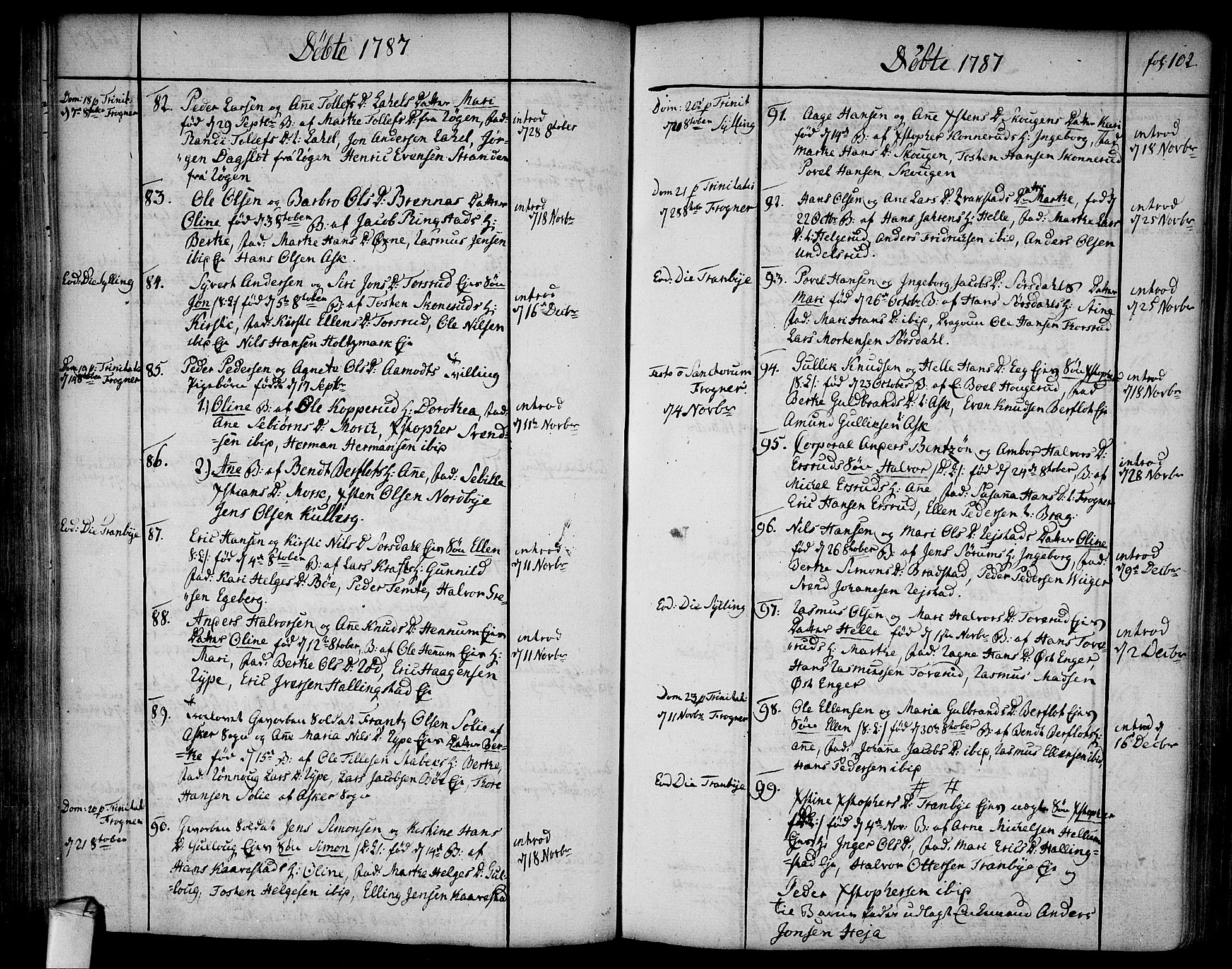 Lier kirkebøker, AV/SAKO-A-230/F/Fa/L0006: Ministerialbok nr. I 6, 1777-1794, s. 102