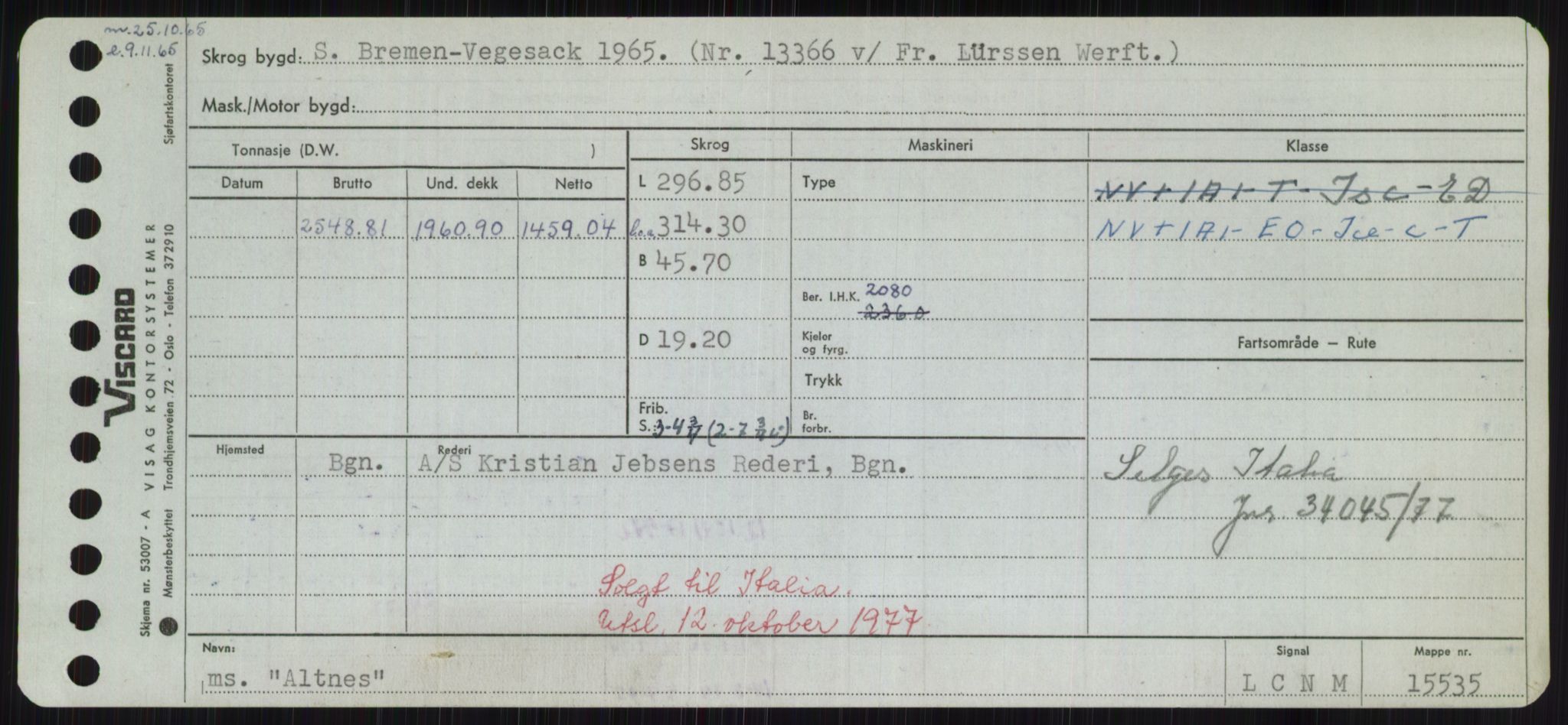 Sjøfartsdirektoratet med forløpere, Skipsmålingen, RA/S-1627/H/Hd/L0001: Fartøy, A-Anv, s. 429