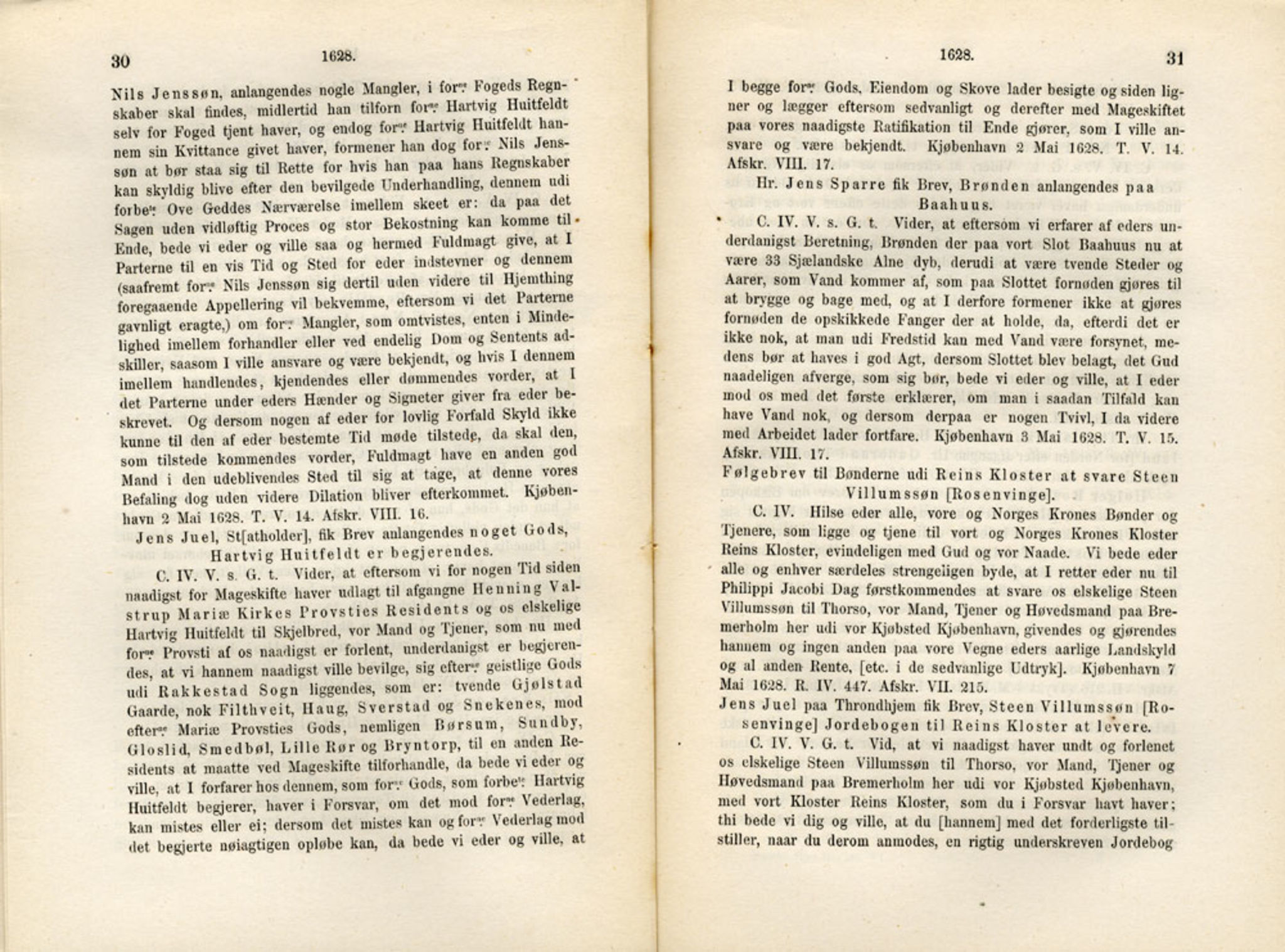 Publikasjoner utgitt av Det Norske Historiske Kildeskriftfond, PUBL/-/-/-: Norske Rigs-Registranter, bind 6, 1628-1634, s. 30-31