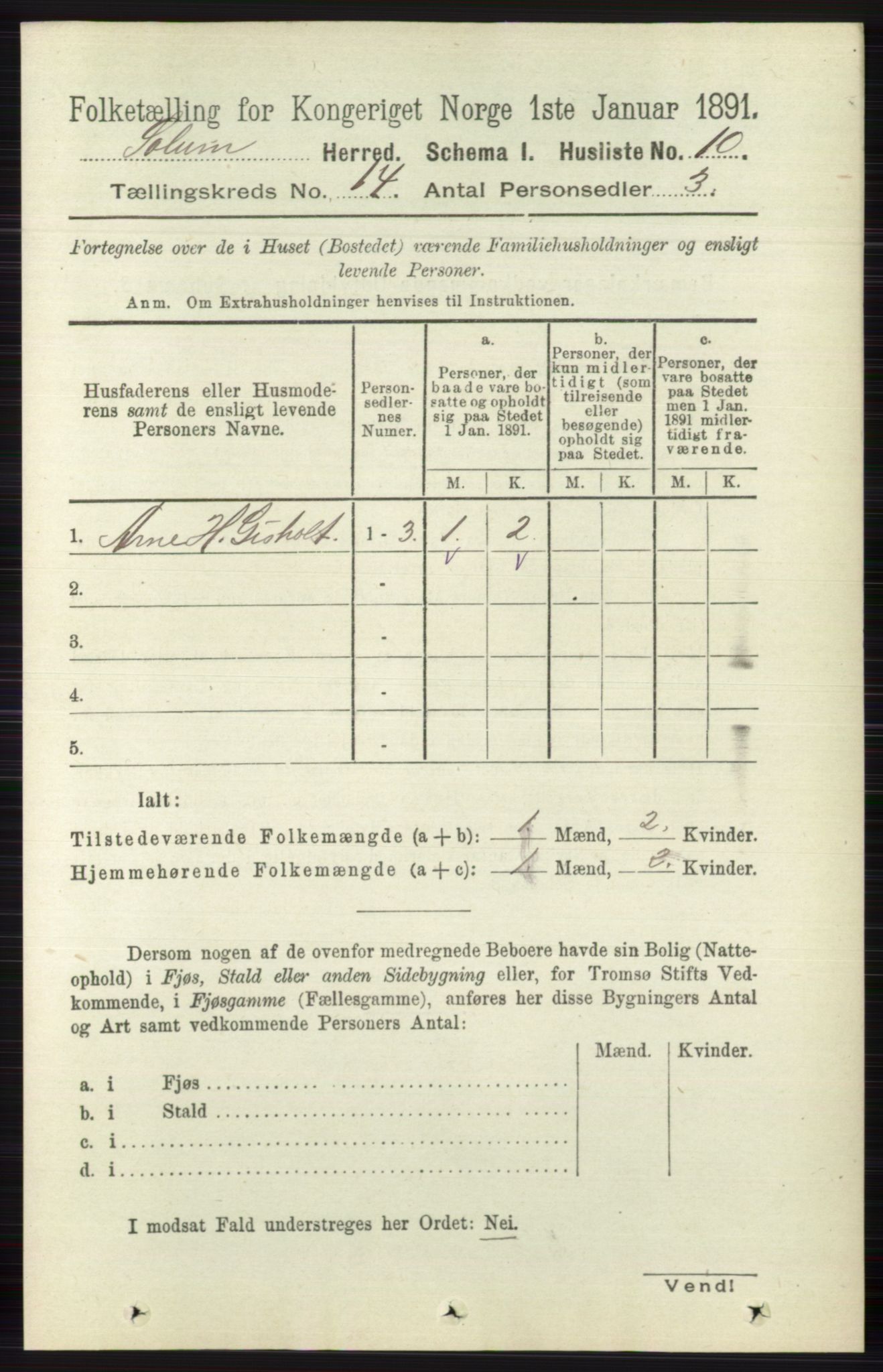 RA, Folketelling 1891 for 0818 Solum herred, 1891, s. 6305