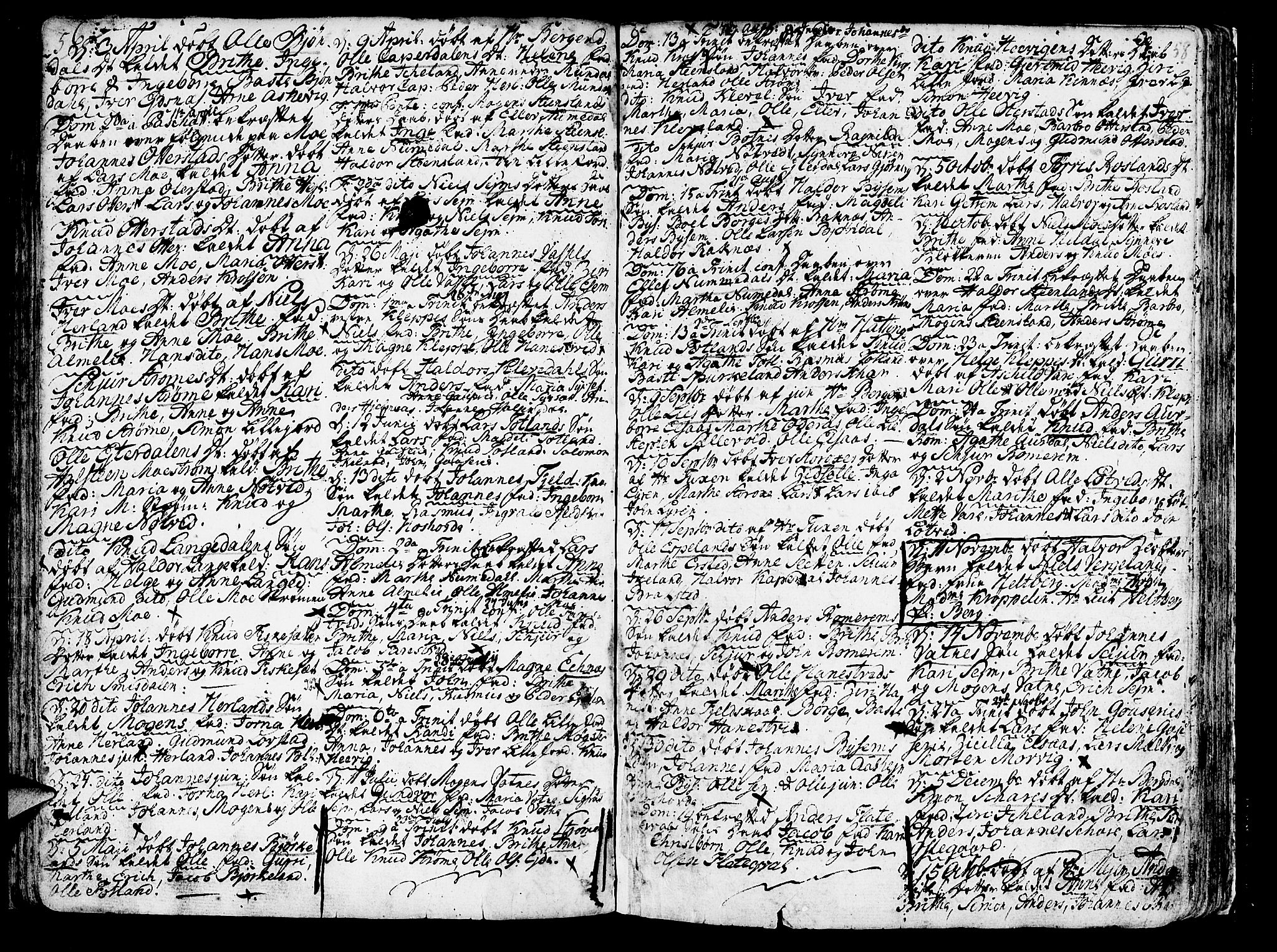 Hosanger sokneprestembete, AV/SAB-A-75801/H/Haa: Ministerialbok nr. A 2 /1, 1766-1793, s. 58