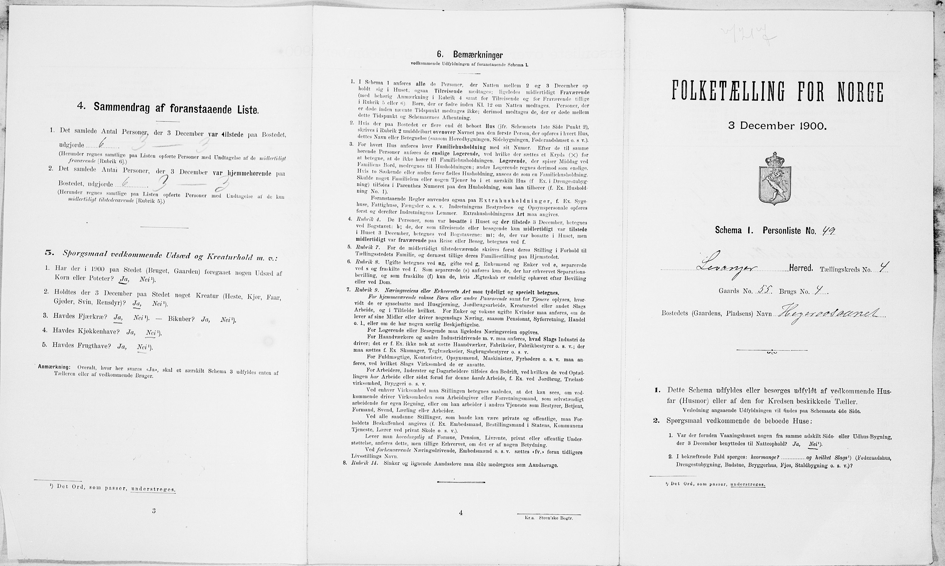 SAT, Folketelling 1900 for 1720 Levanger herred, 1900, s. 703
