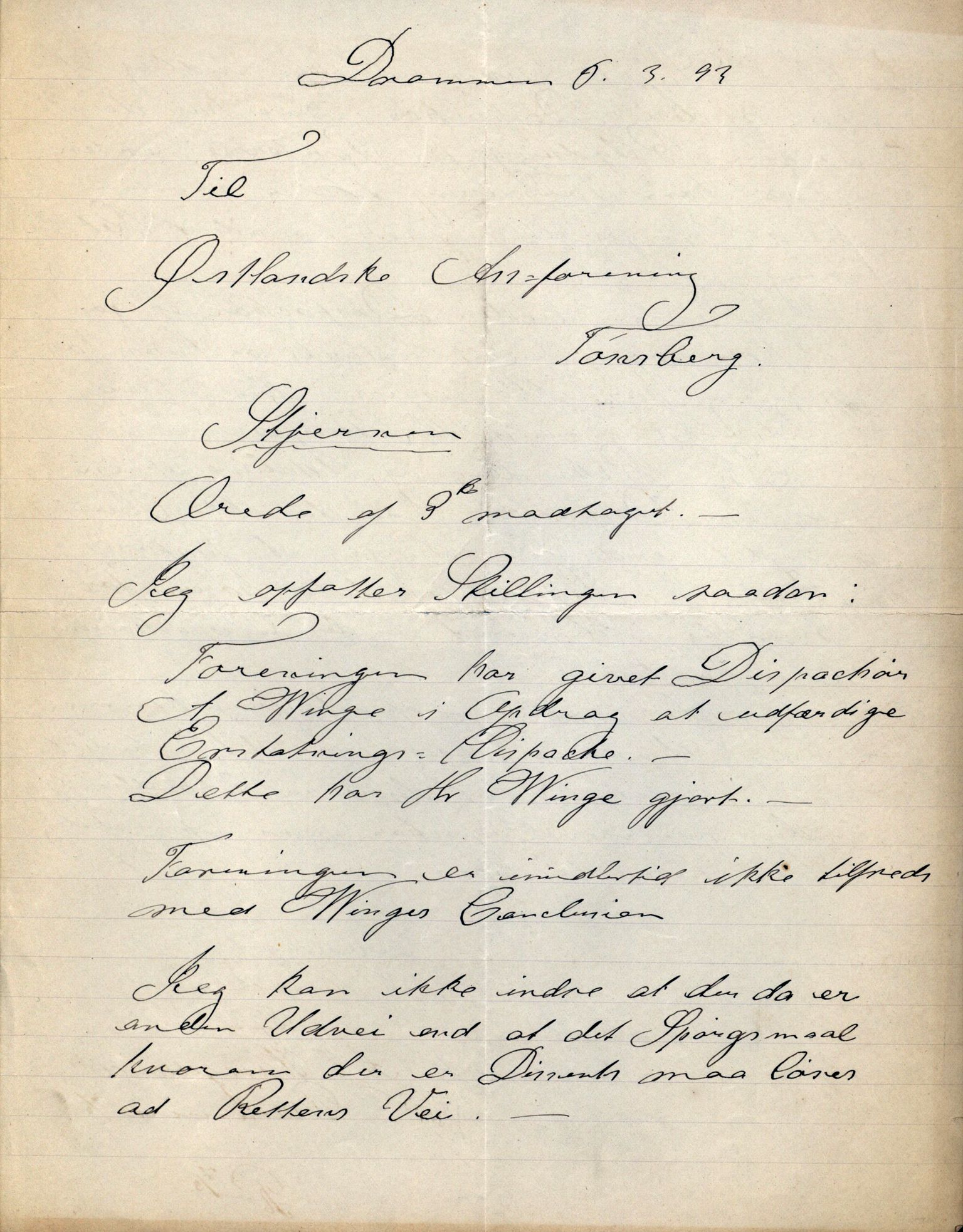 Pa 63 - Østlandske skibsassuranceforening, VEMU/A-1079/G/Ga/L0028/0005: Havaridokumenter / Tjømø, Magnolia, Caroline, Olaf, Stjernen, 1892, s. 174