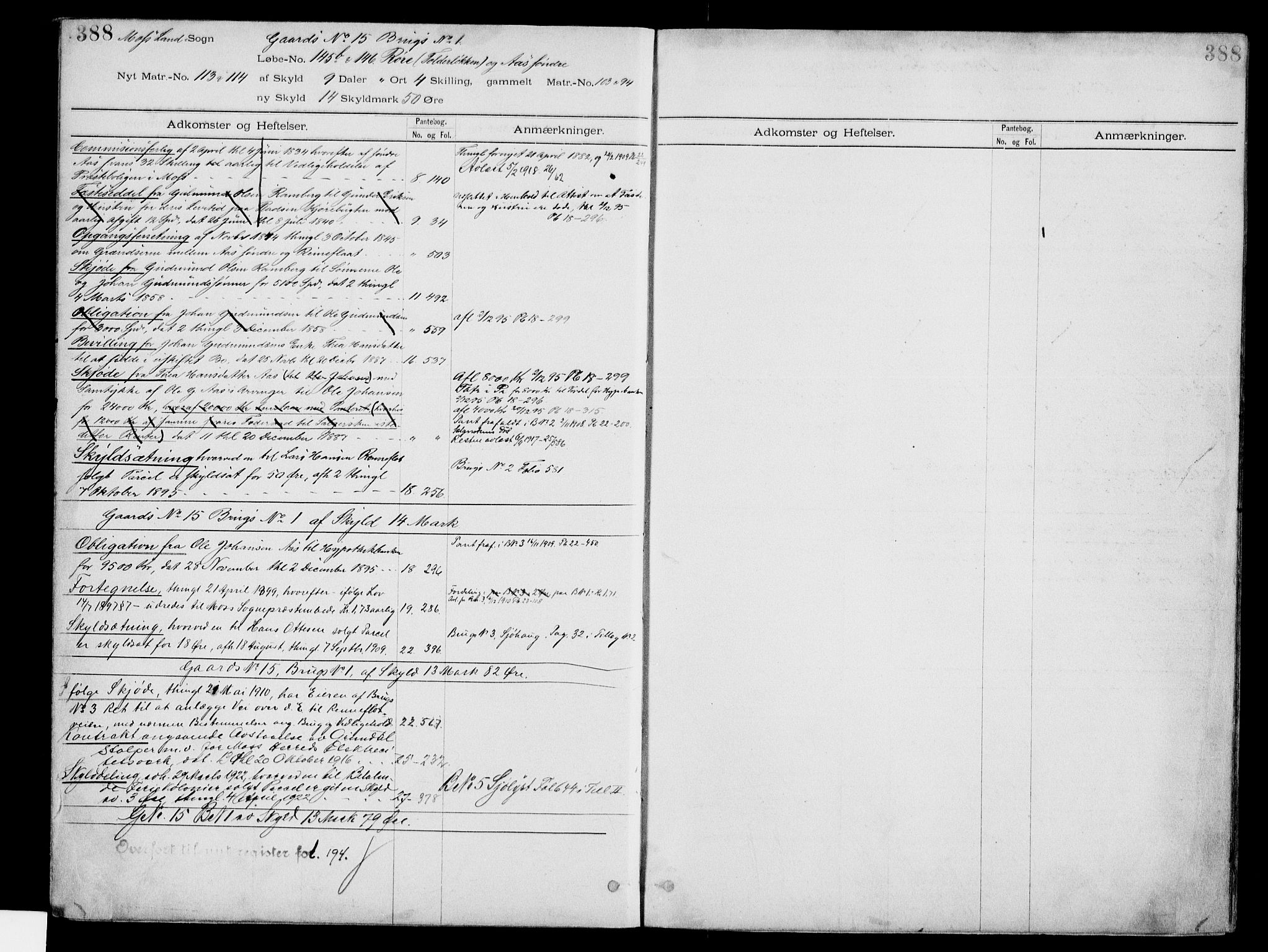 Moss sorenskriveri, SAO/A-10168: Panteregister nr. IV 3b, 1769-1926, s. 388