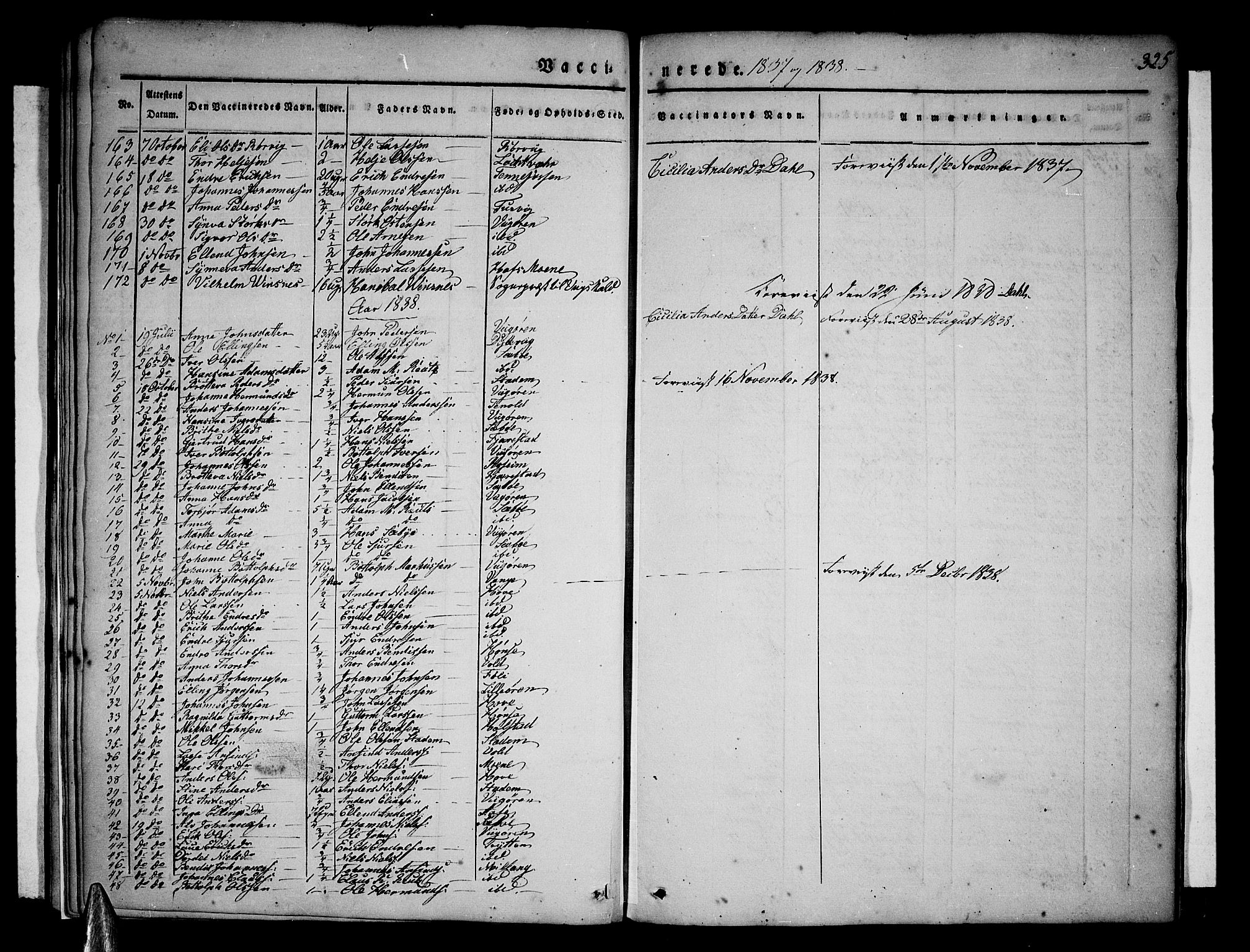 Vik sokneprestembete, AV/SAB-A-81501/H/Haa/Haaa/L0007: Ministerialbok nr. A 7, 1831-1845, s. 325