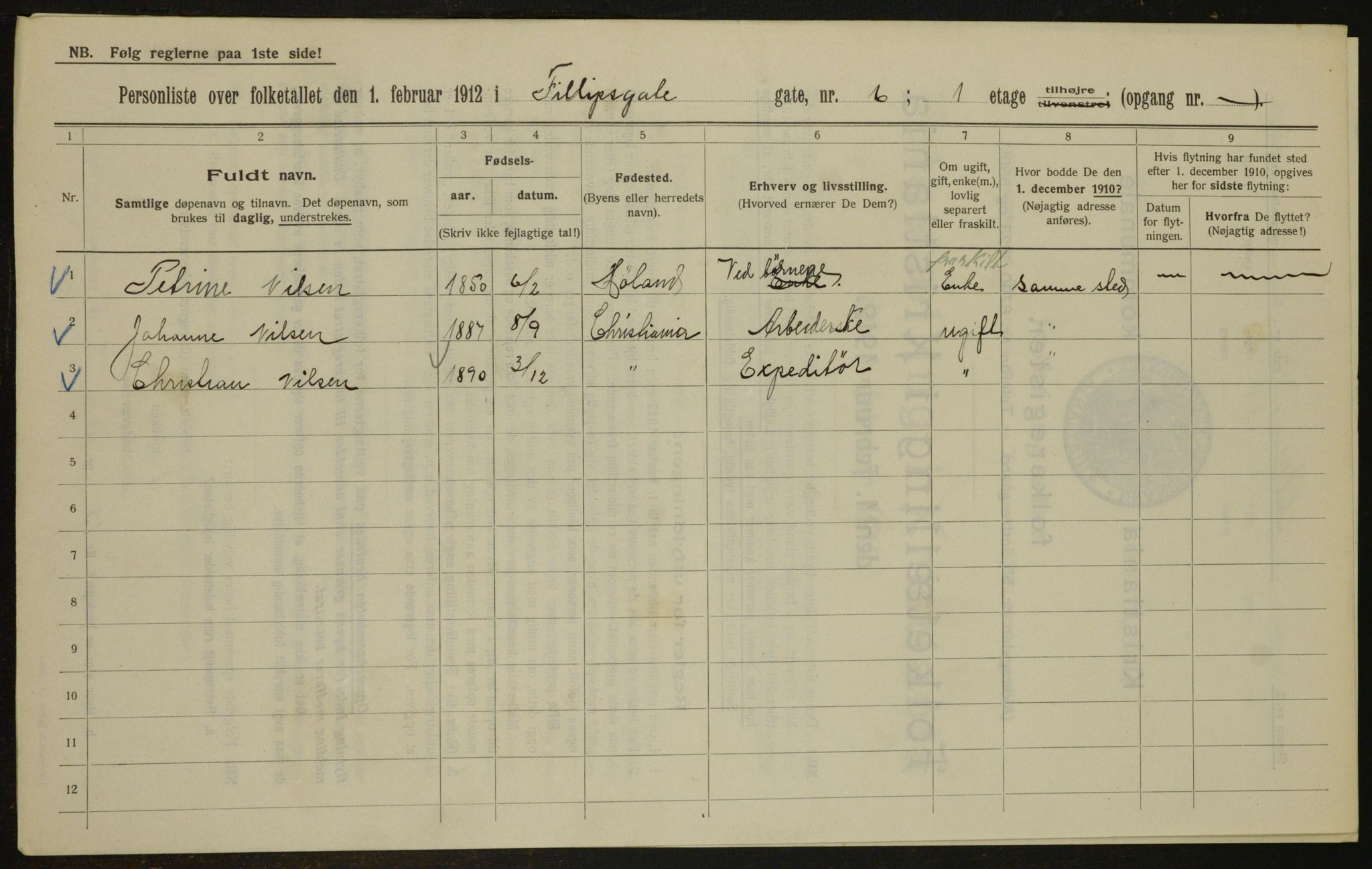 OBA, Kommunal folketelling 1.2.1912 for Kristiania, 1912, s. 24224