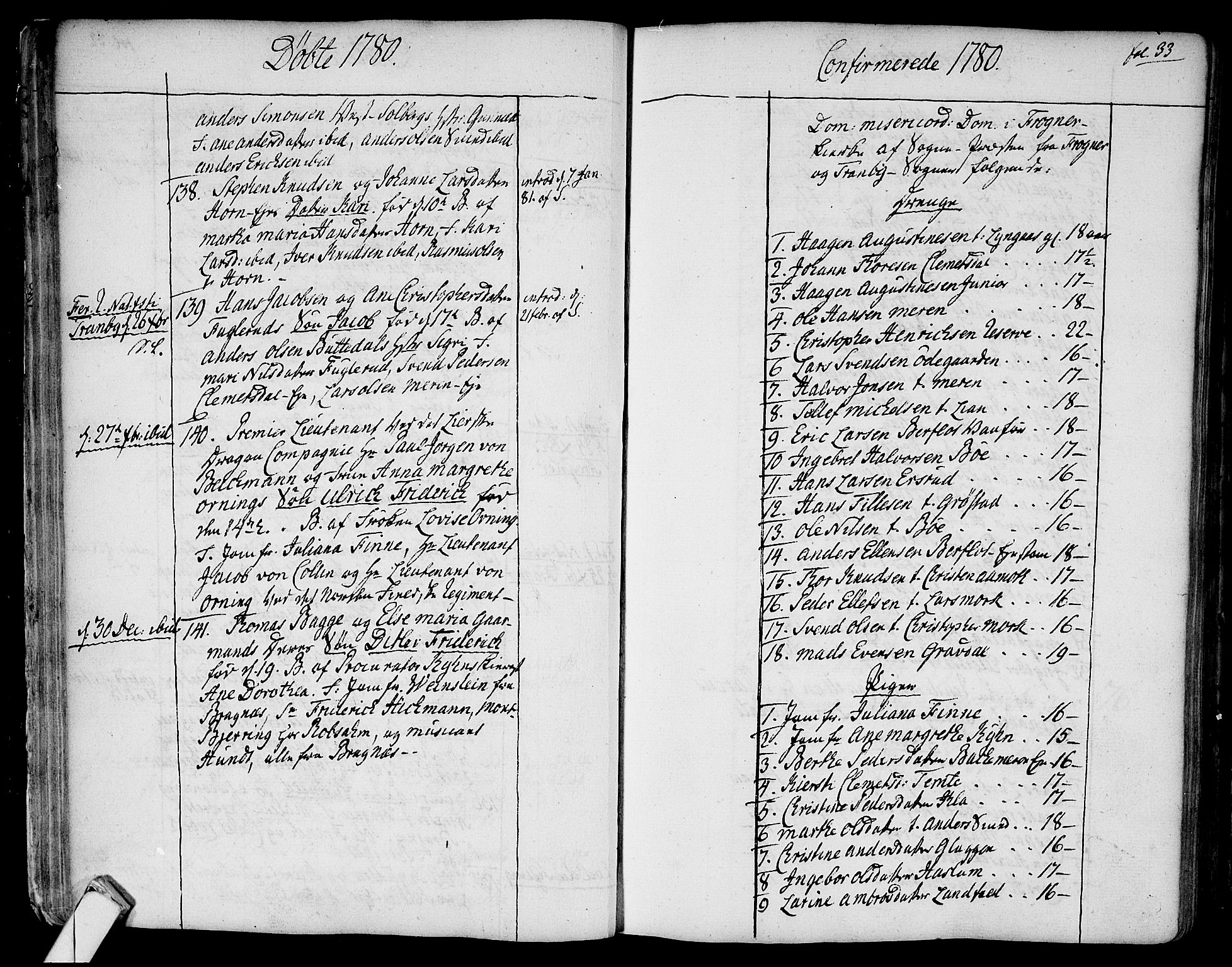 Lier kirkebøker, AV/SAKO-A-230/F/Fa/L0006: Ministerialbok nr. I 6, 1777-1794, s. 33
